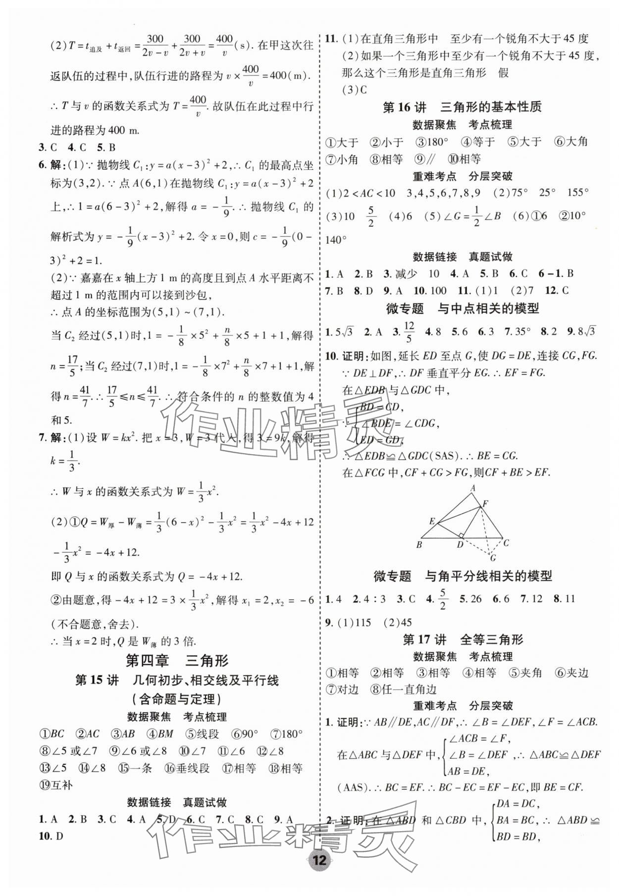 2025年中考大數(shù)據(jù)數(shù)學河北專版&nbsp;參考答案第12頁