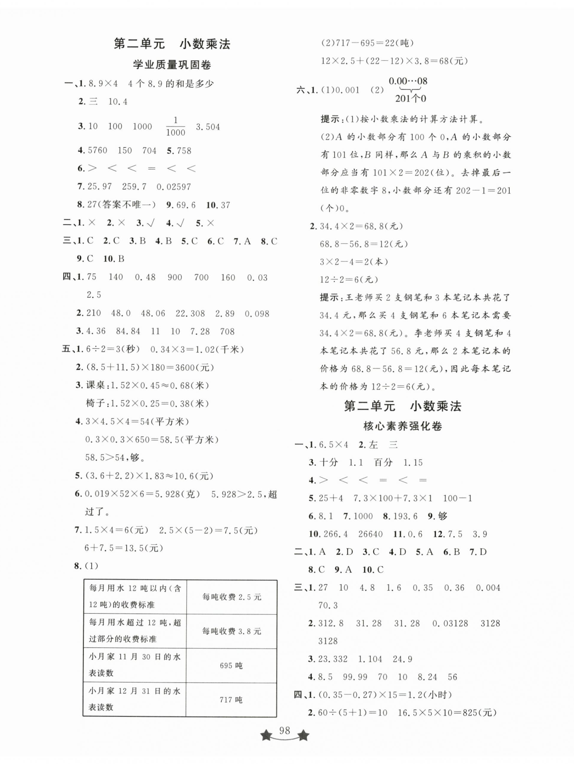 2026年小学单元测试卷五年级数学上册人教版山东文艺出版社&nbsp;第2页