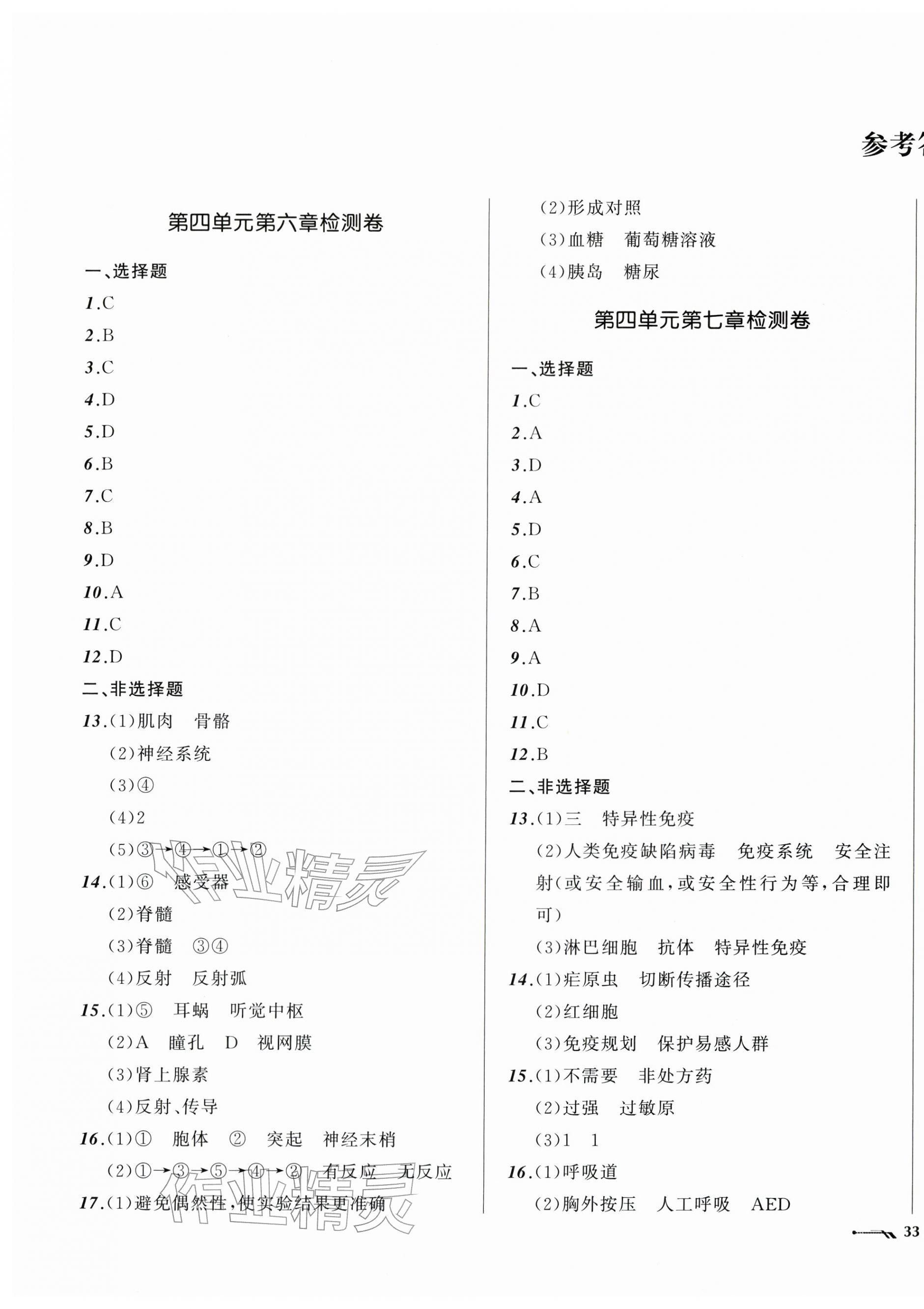 2025年新课程评价手册八年级生物上册人教版 第1页