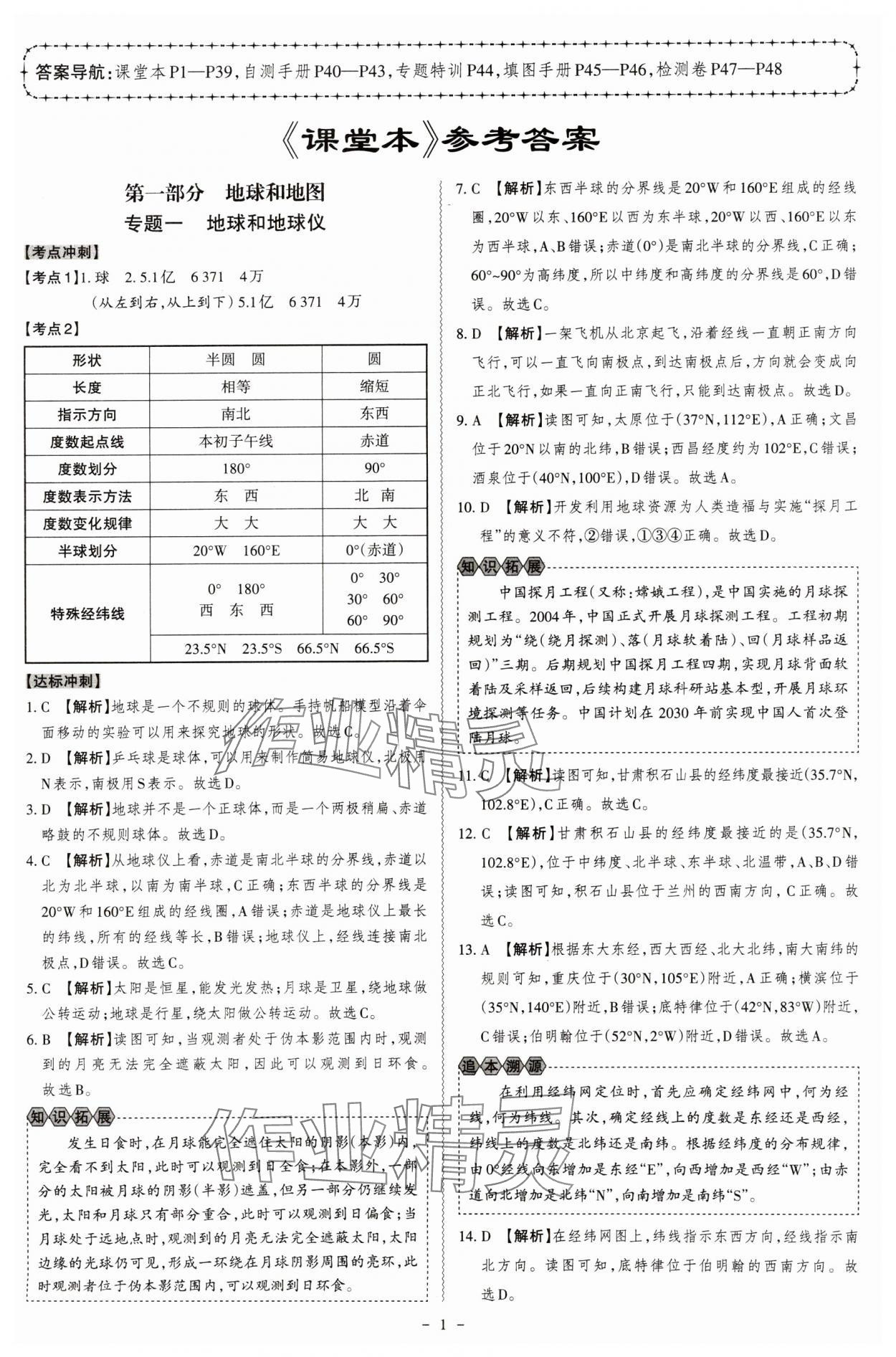 2025年中考冲刺地理广东专版 第1页