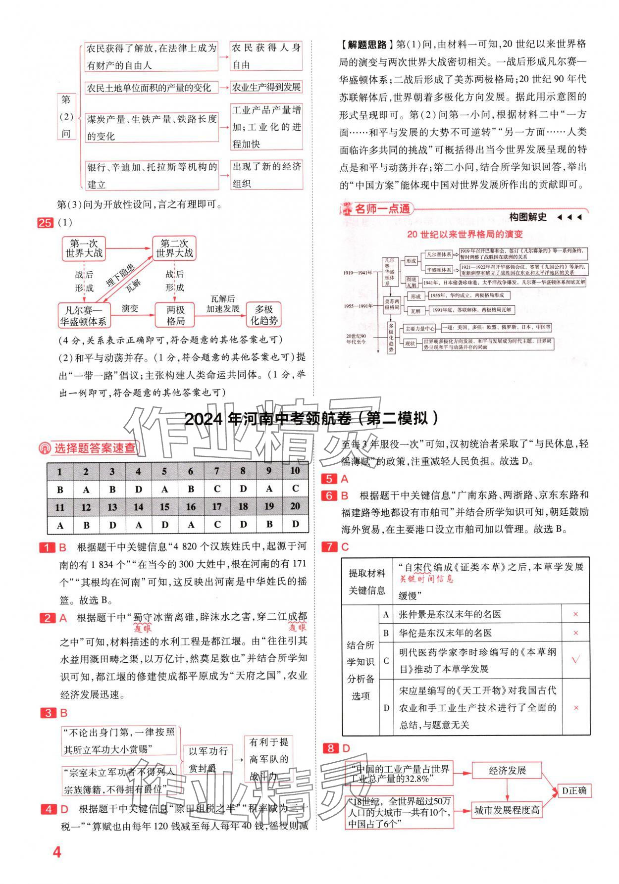 2024年金考卷百校聯(lián)盟系列中考領(lǐng)航卷歷史河南專版 參考答案第3頁