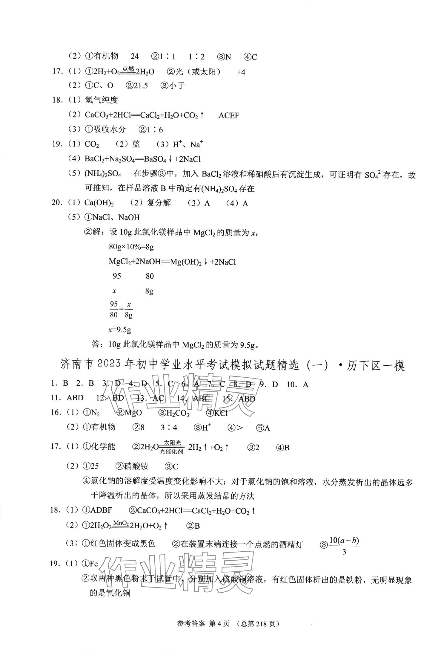 2024年中考超级模拟中考211化学济南专版&nbsp;第4页