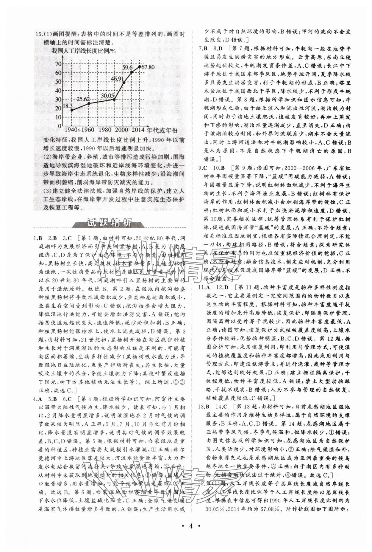 2024年同步練習(xí)冊分層檢測卷高中地理選擇性必修2區(qū)域發(fā)展魯教版 參考答案第4頁