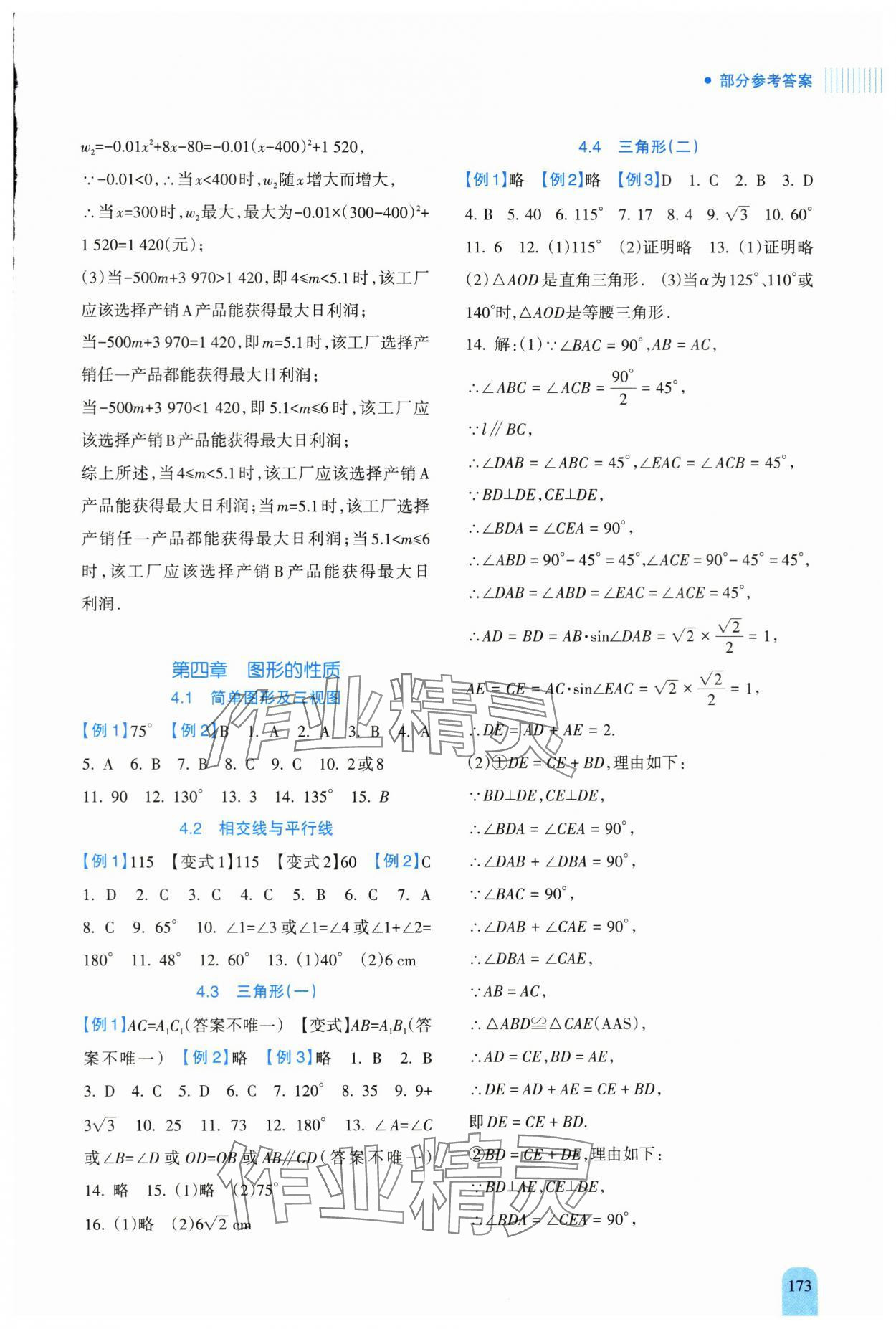 2024年新课程初中毕业达标指导中考数学&nbsp;参考答案第5页