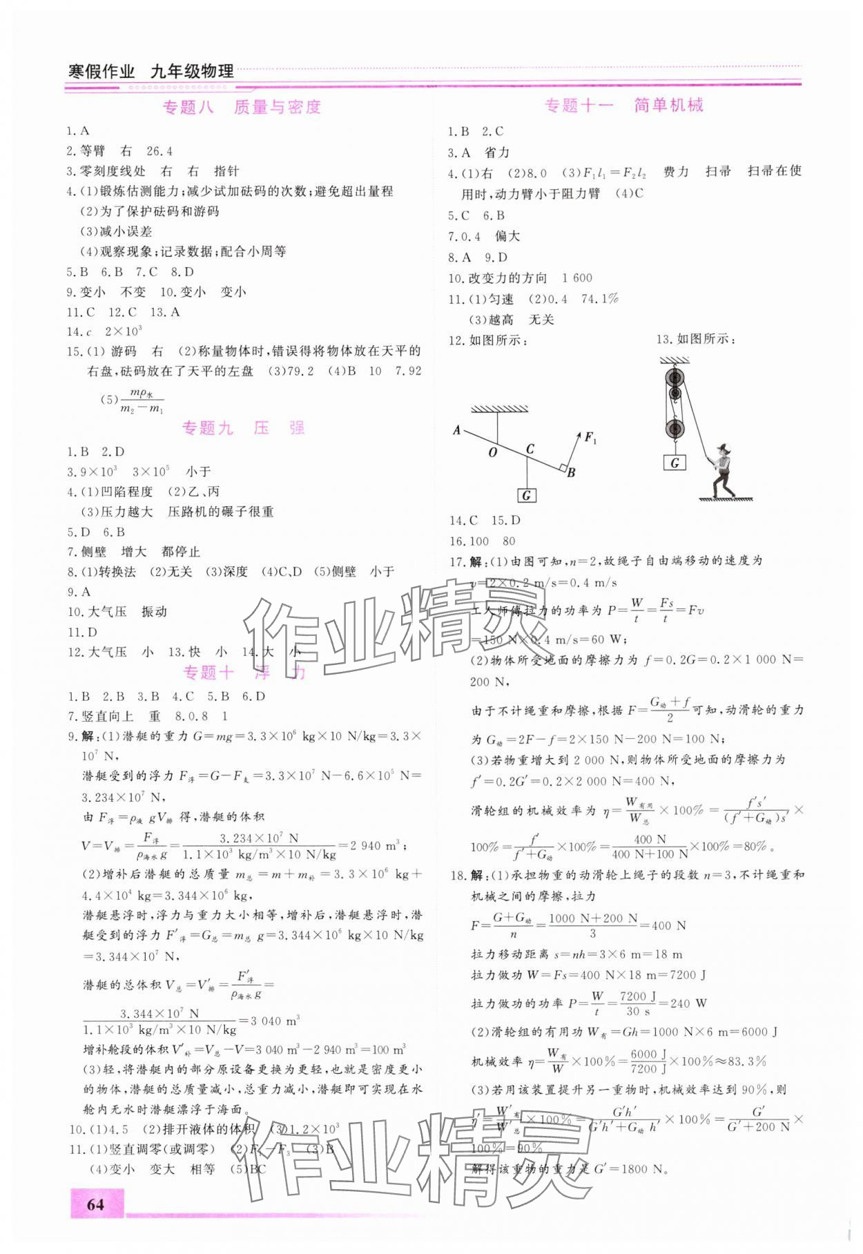 2025年寒假作業(yè)內(nèi)蒙古大學(xué)出版社九年級物理 第2頁