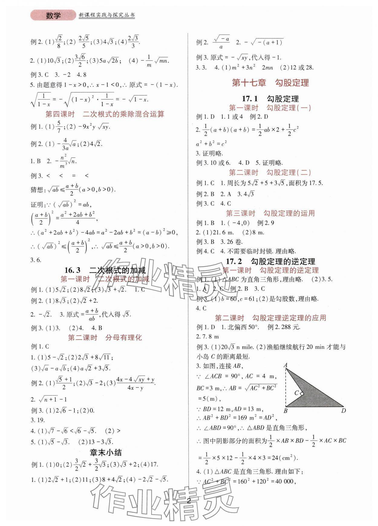 2024年新課程實(shí)踐與探究叢書八年級(jí)數(shù)學(xué)下冊(cè)人教版 第2頁