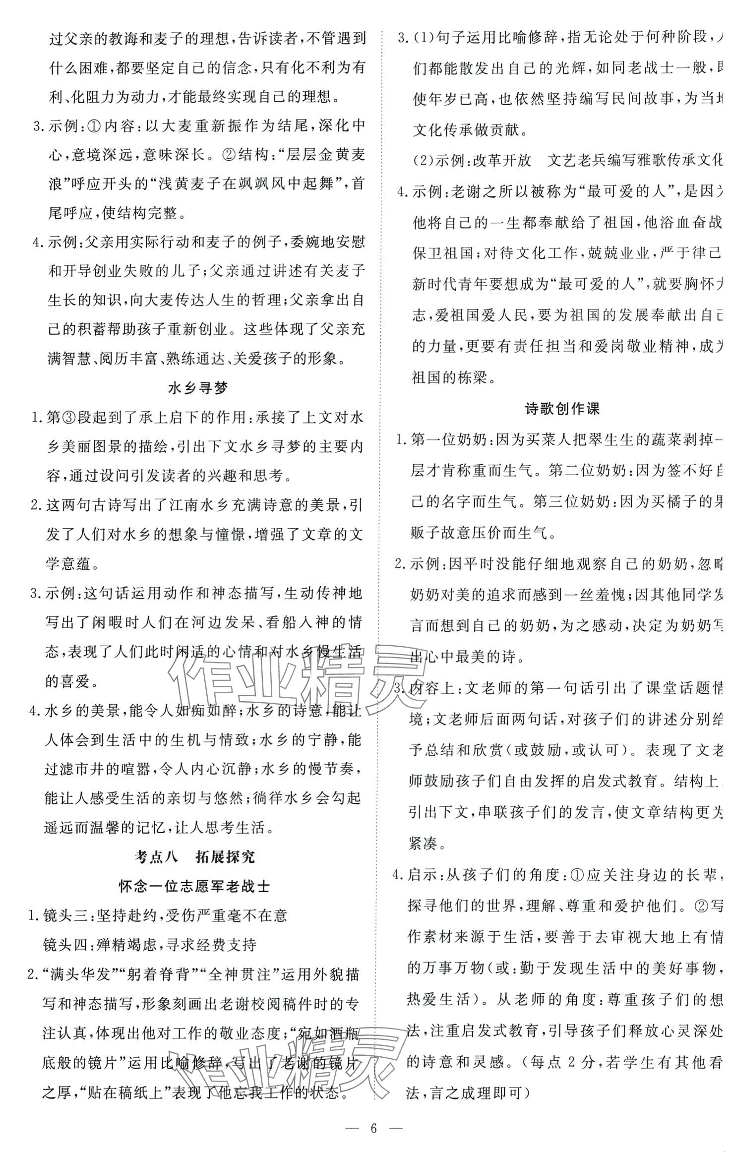 2024年初中现代文阅读与训练中考语文&nbsp;第6页