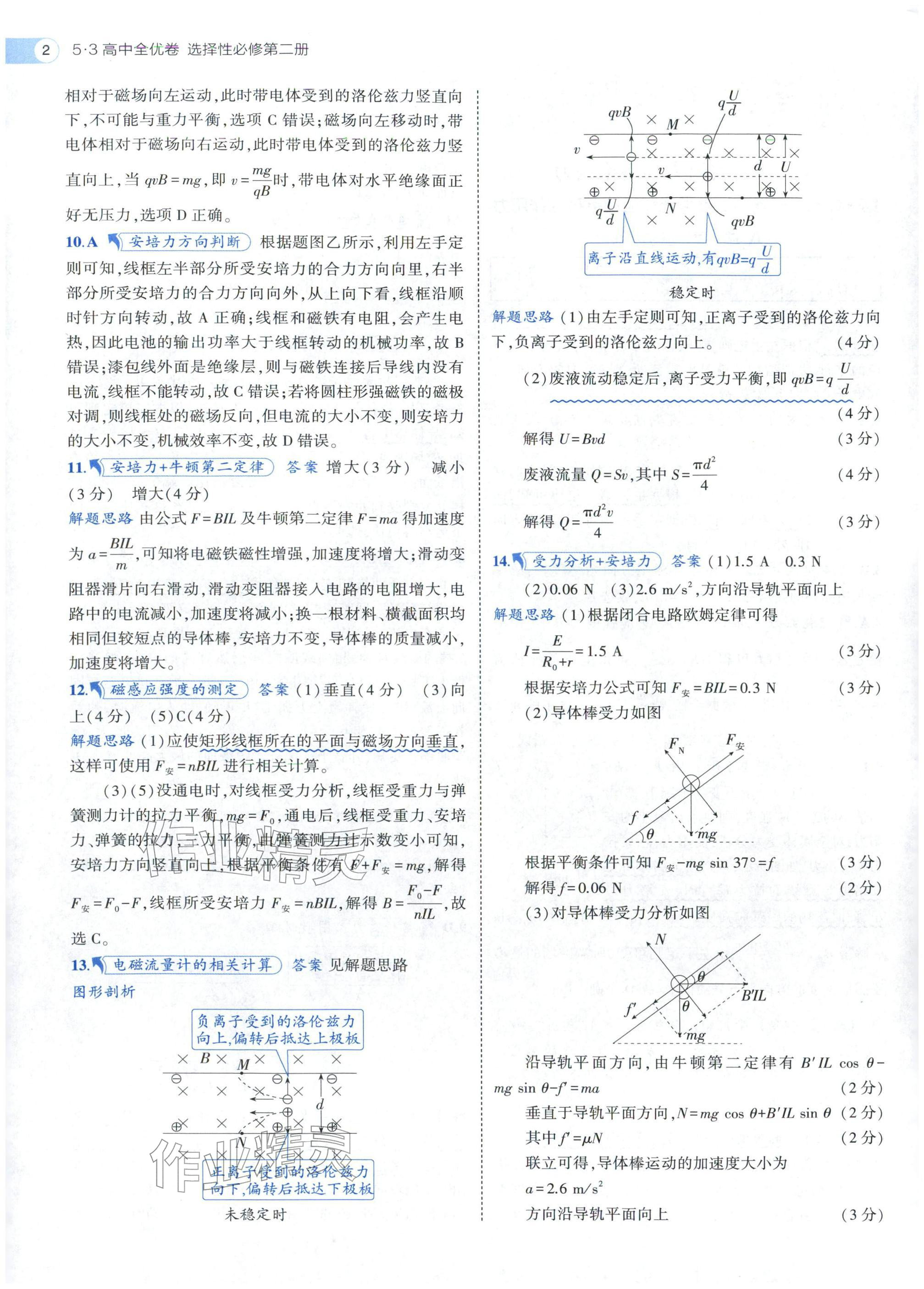 2025年53全优卷高中物理选择性必修第二册人教版 参考答案第2页