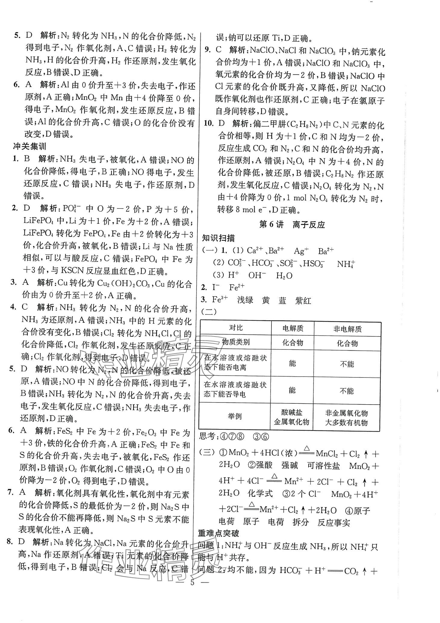 2024年過關(guān)行動(dòng)高中化學(xué) 第5頁