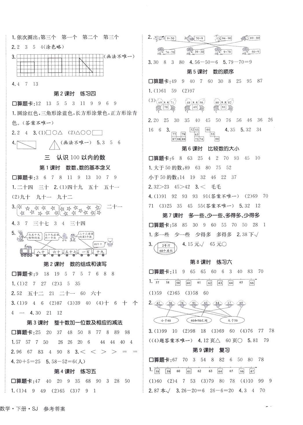 2024年英才小狀元一年級數(shù)學下冊蘇教版 第2頁