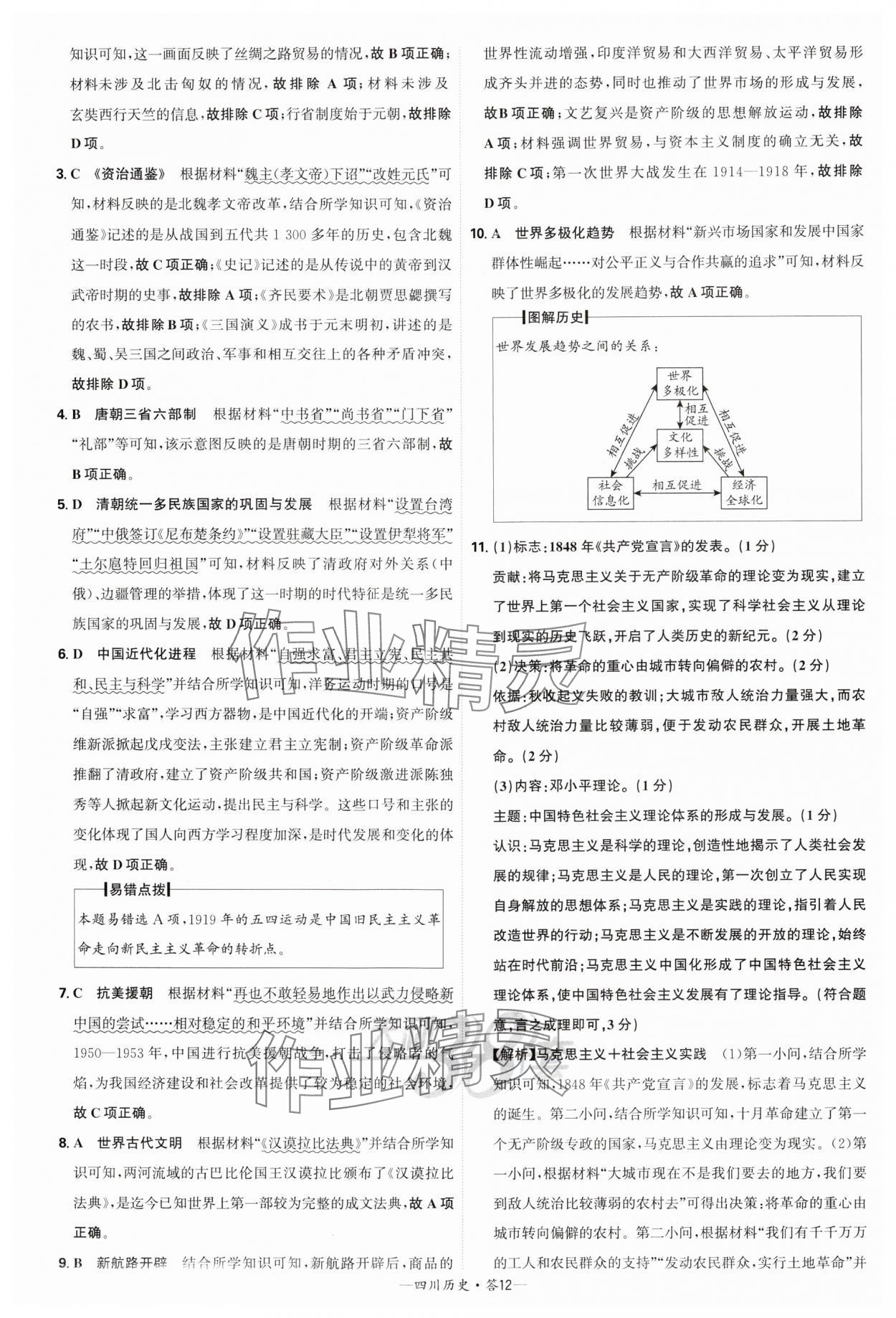 2025年天利38套中考試題精選歷史四川專版 參考答案第12頁