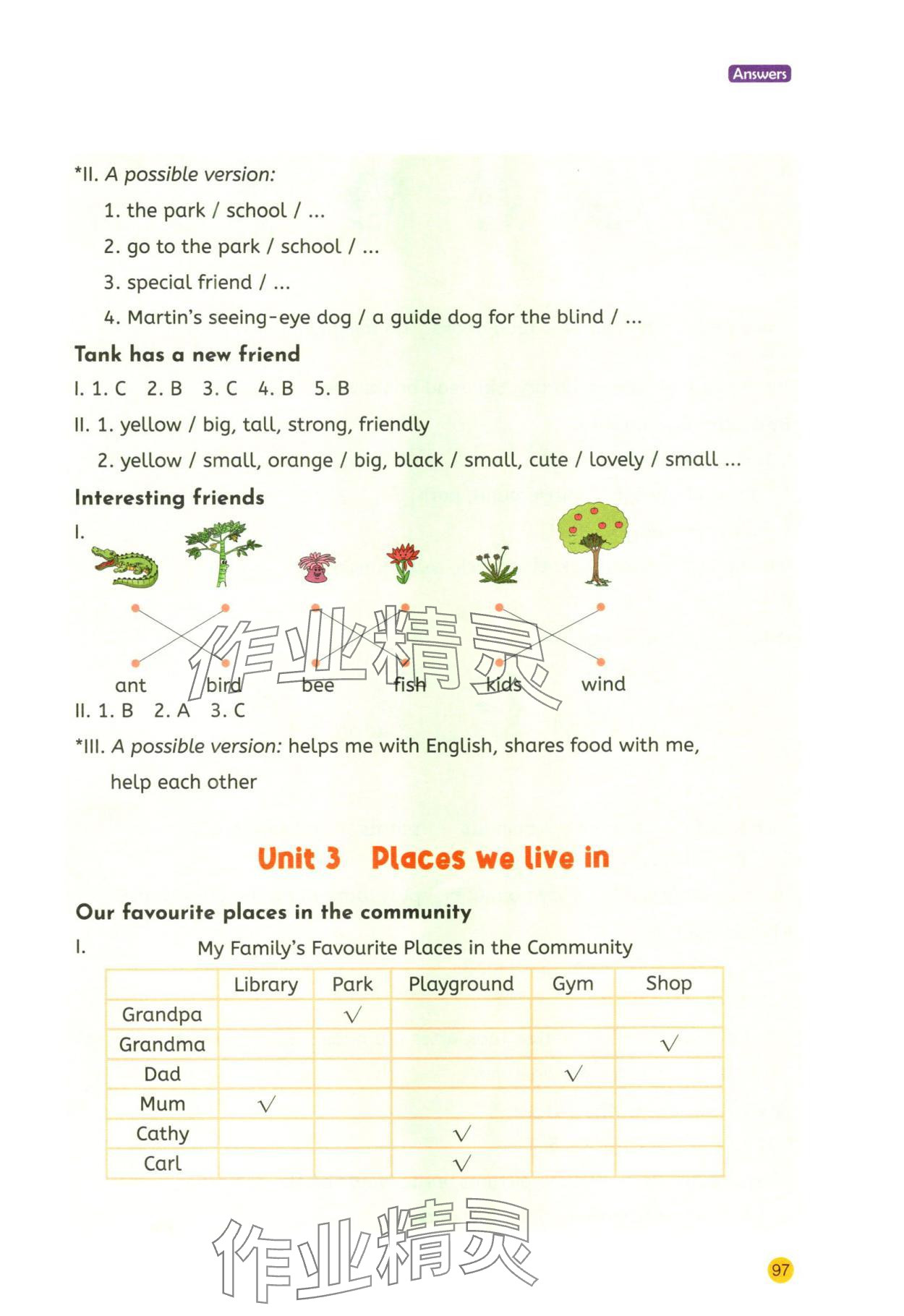 2025年小学英语素养工具包英语同步抄写四年级上册人教版&nbsp;参考答案第3页