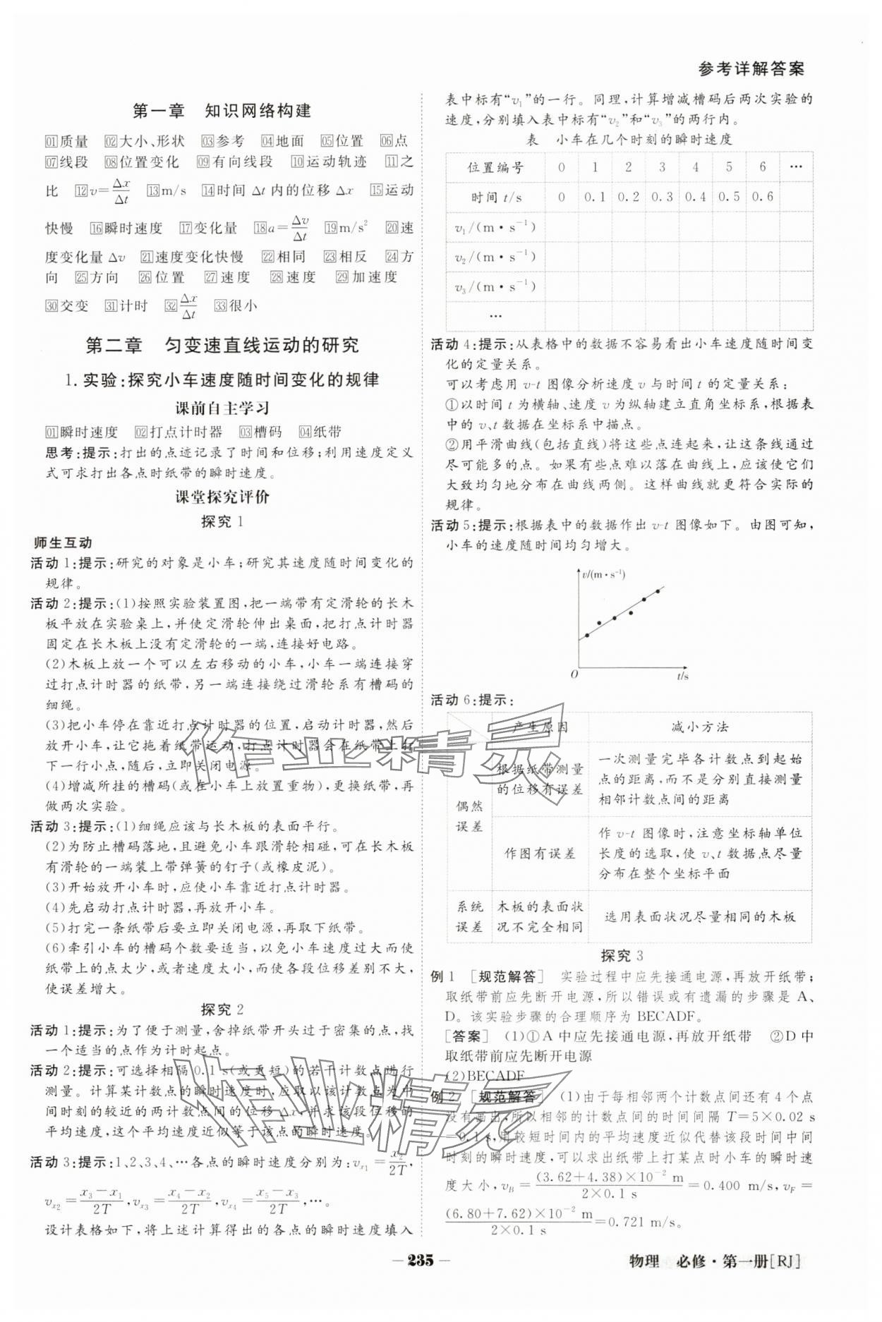 2023年金版教程高中新课程创新导学案高中物理必修第一册人教版 参考答案第6页