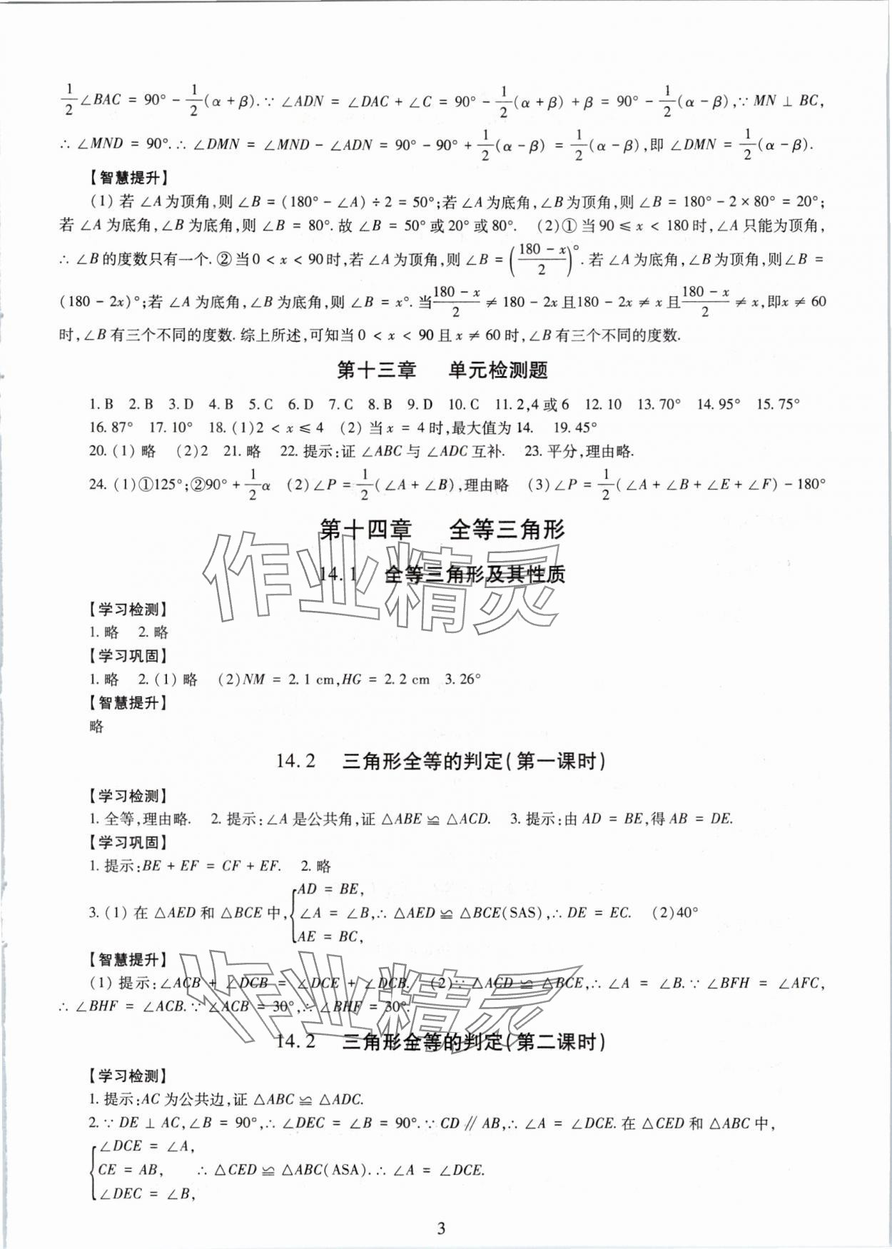 2025年智慧学习明天出版社八年级数学上册人教版 第3页