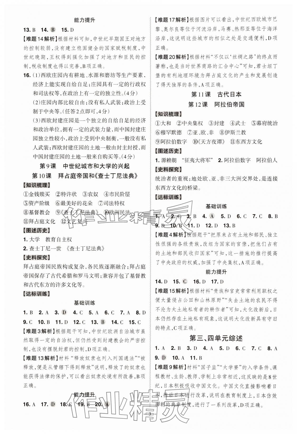 2024年同步?jīng)_刺九年級歷史全一冊人教版 第3頁