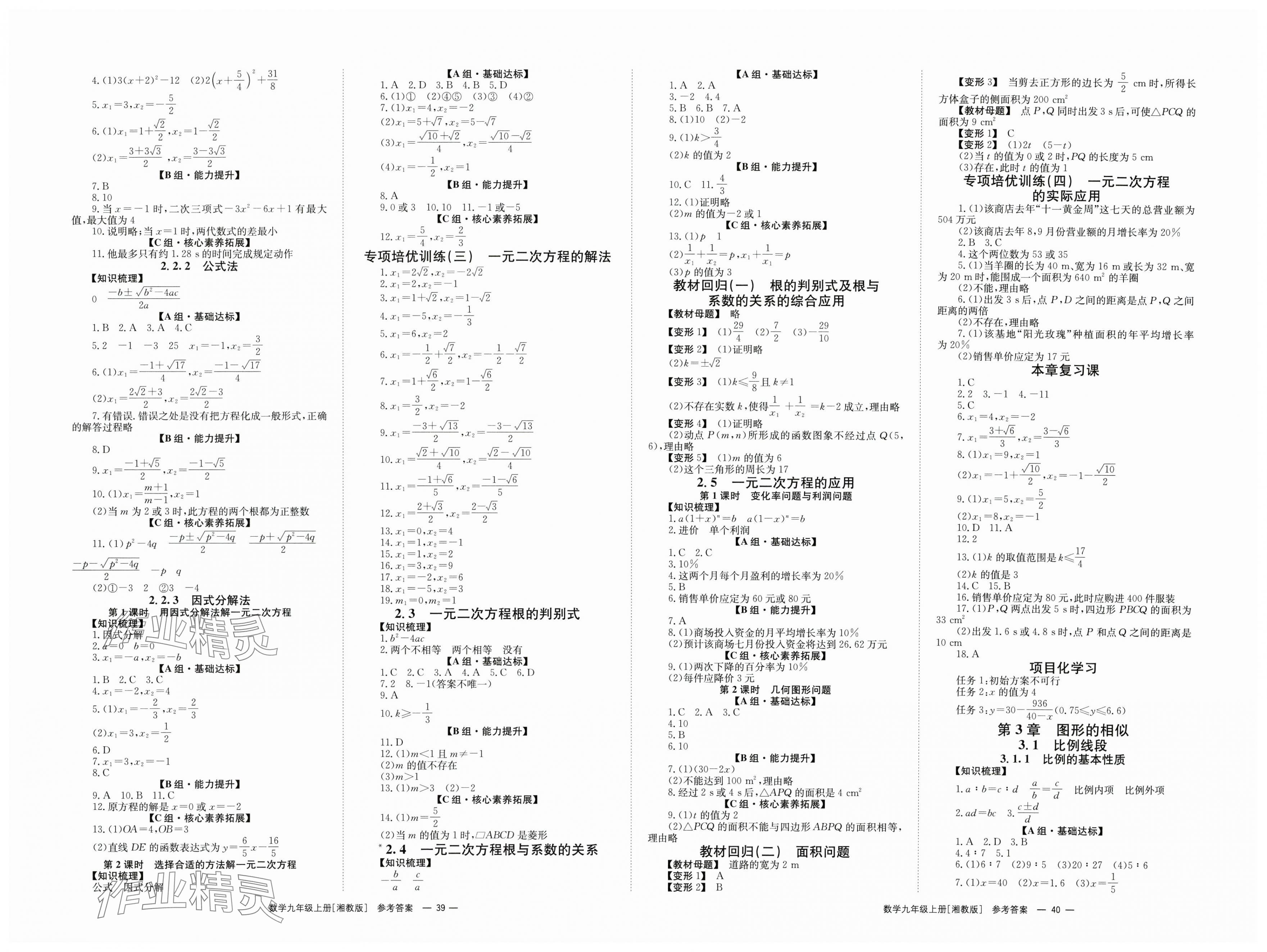 2025年全效学习同步学练测九年级数学上册湘教版 第2页