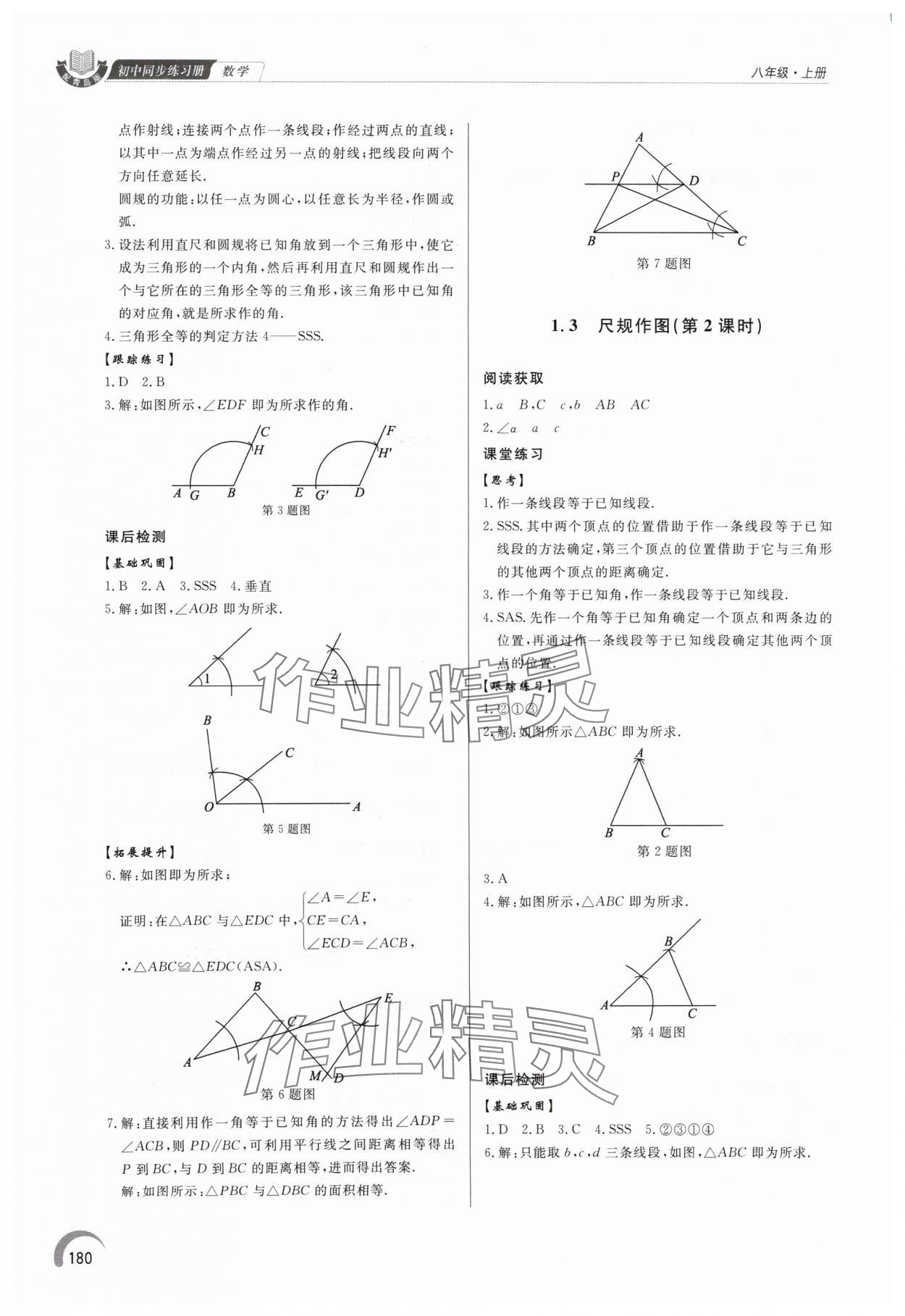 2024年同步練習(xí)冊(cè)泰山出版社八年級(jí)數(shù)學(xué)上冊(cè)青島版 第4頁