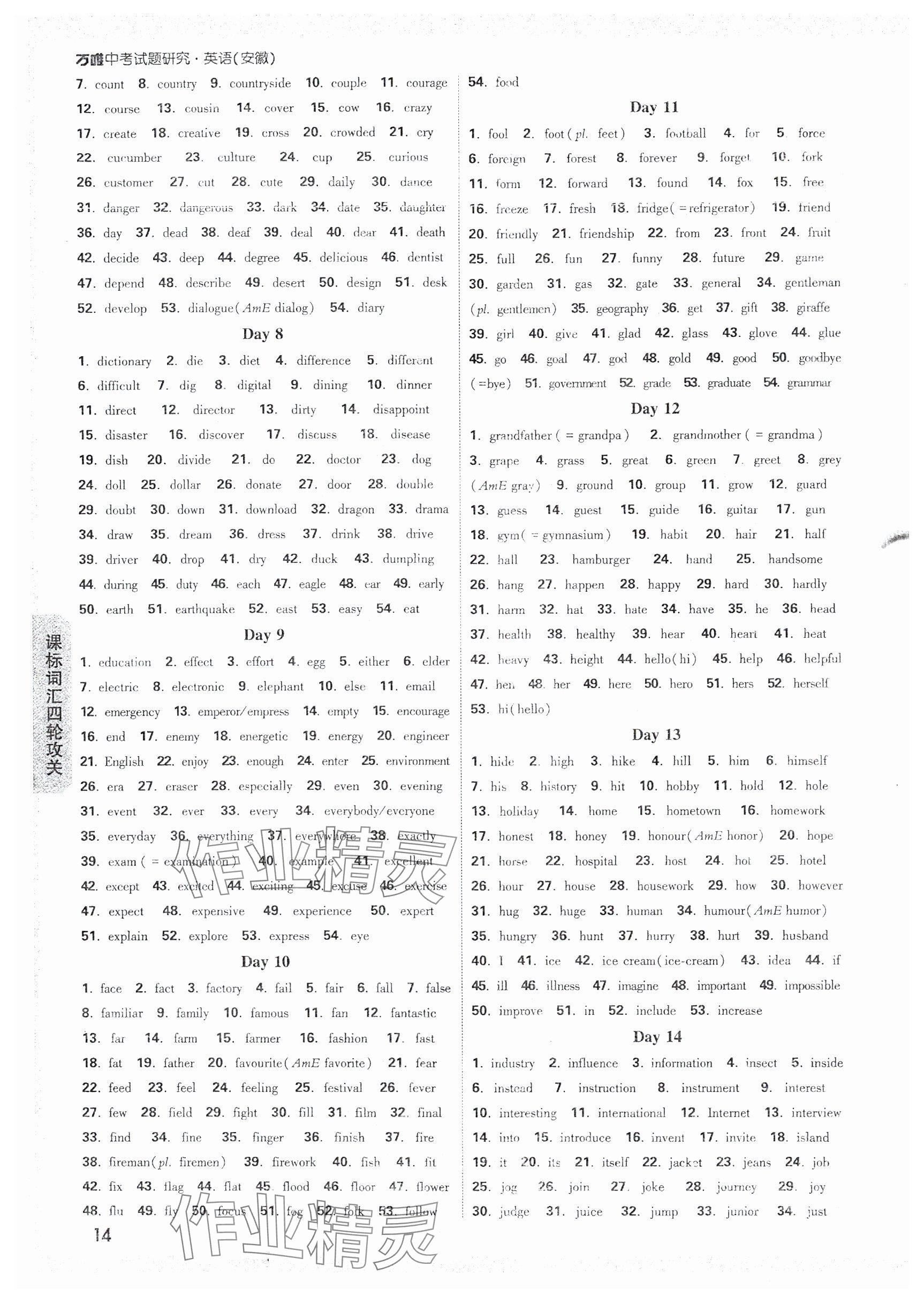 2025年万唯中考试题研究九年级英语安徽专版 第14页