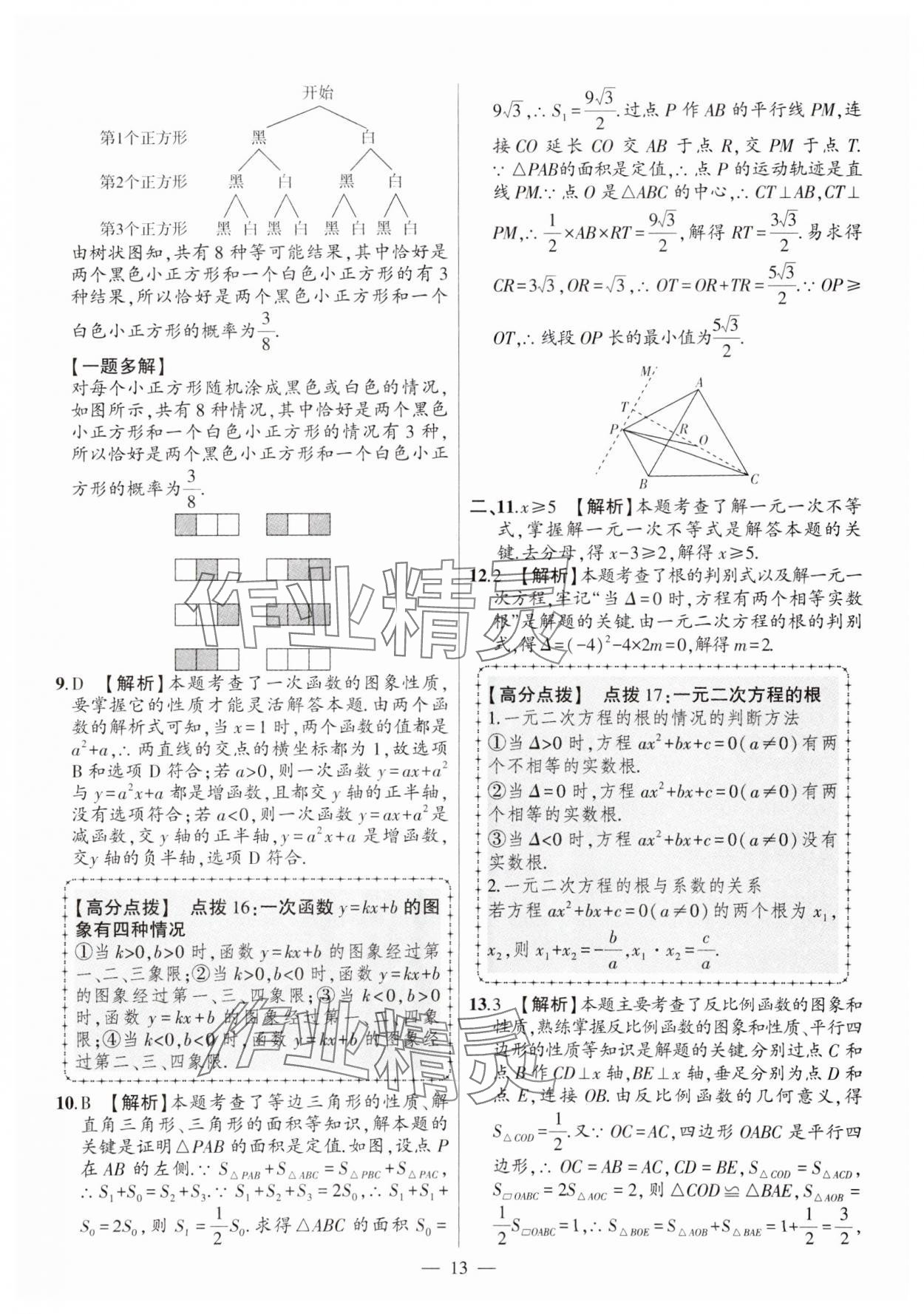 2025年秒殺中考數學安徽專版 參考答案第13頁