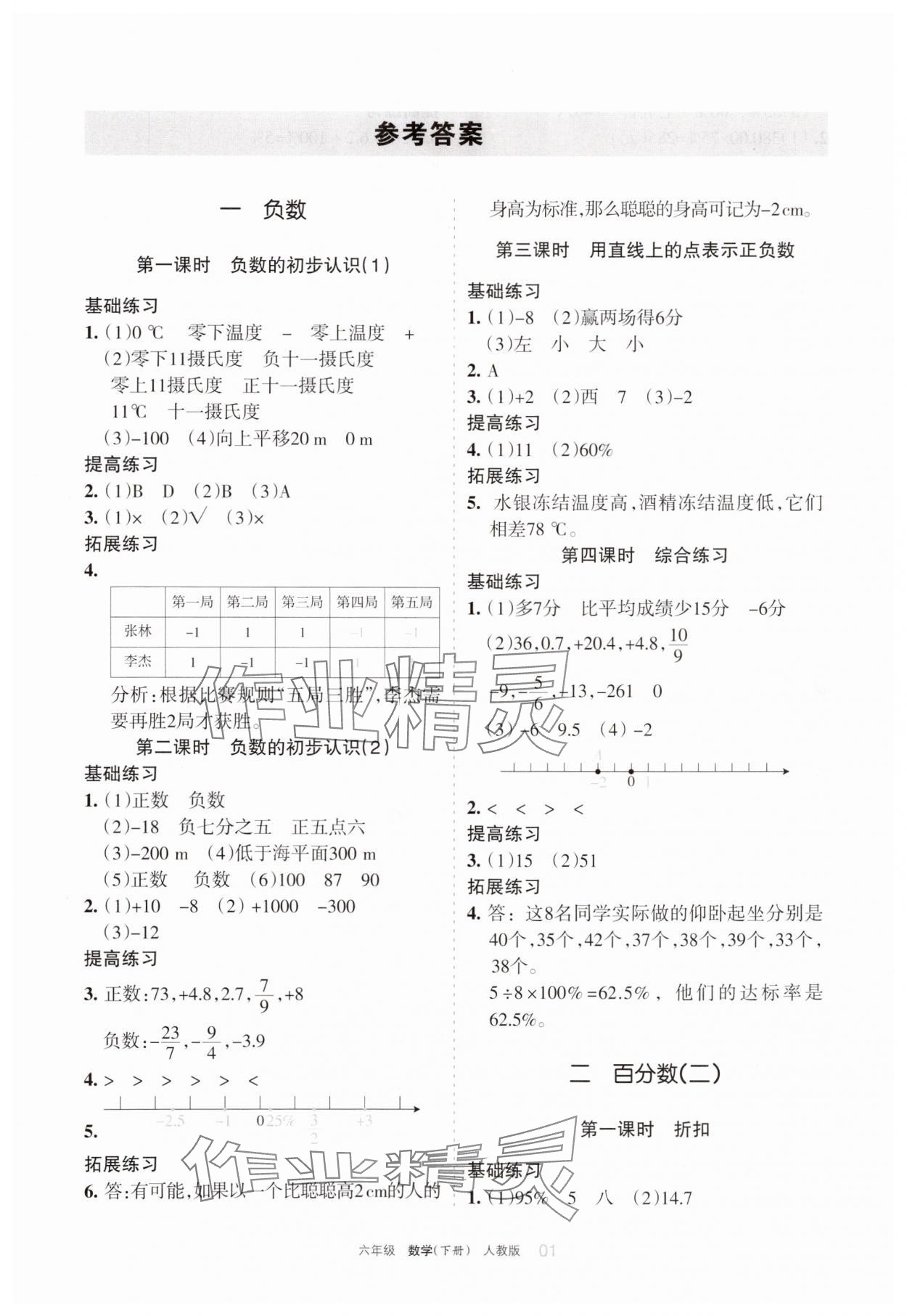 2025年學(xué)習(xí)之友六年級數(shù)學(xué)下冊人教版 參考答案第1頁