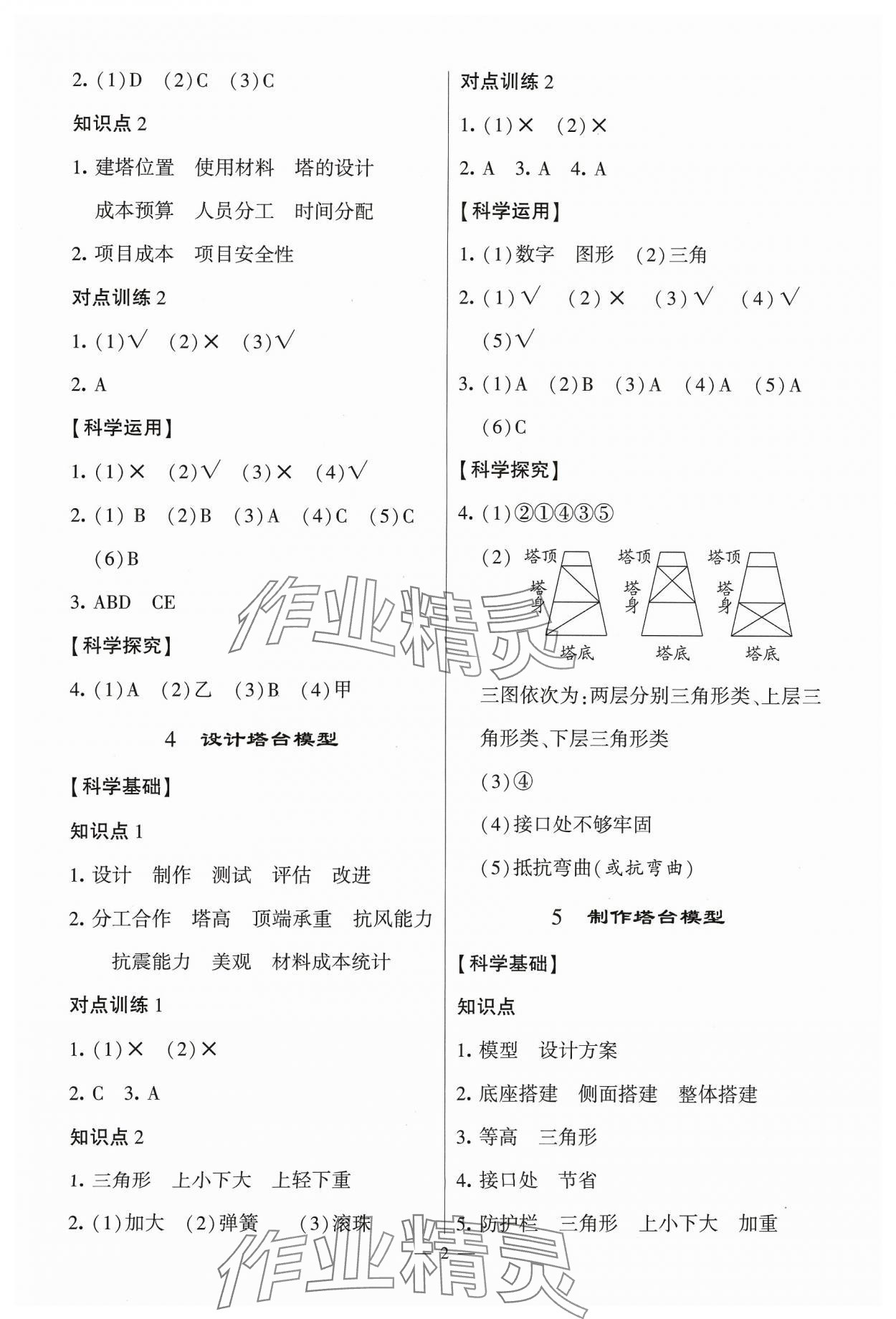 2024年經(jīng)綸學(xué)典提高班六年級(jí)科學(xué)下冊(cè)教科版 參考答案第2頁