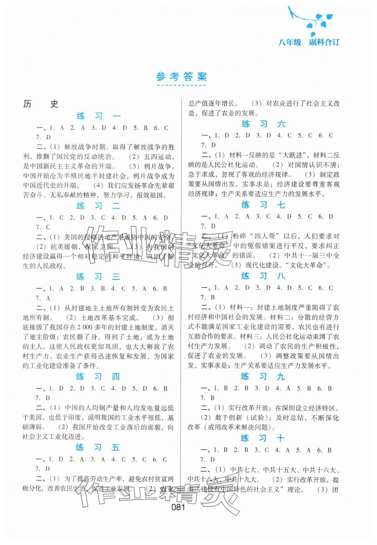 2025年暑假综合练习河北人民出版社八年级副科合订 第1页