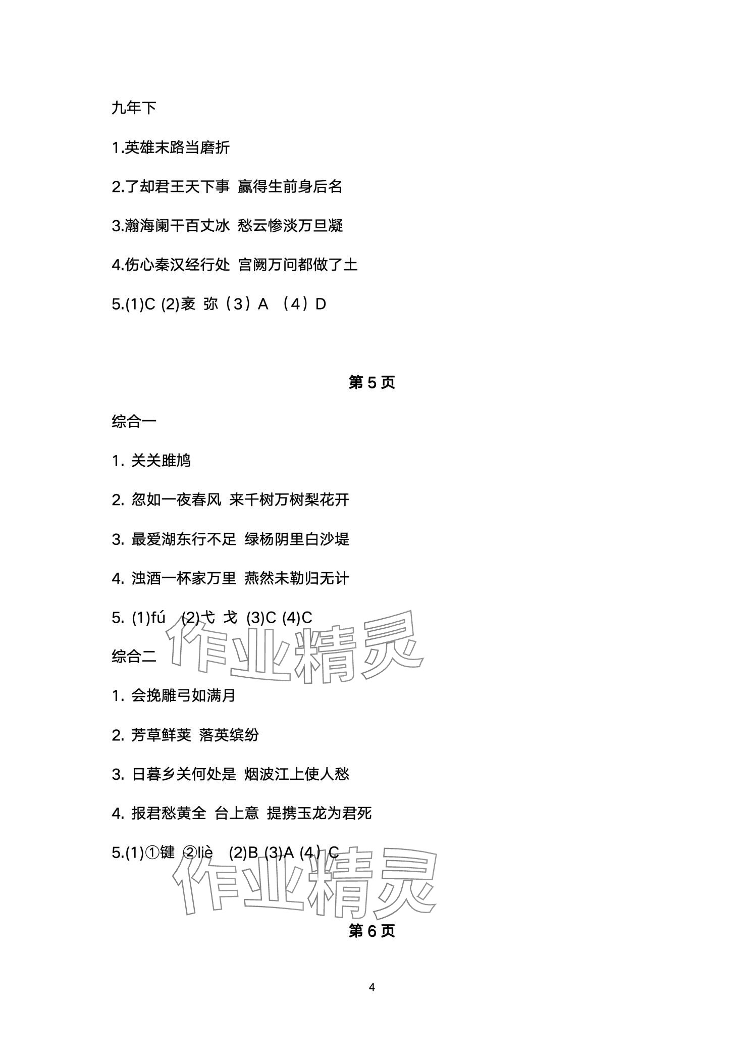 2024年中考階梯測(cè)評(píng)語(yǔ)文人教版 第4頁(yè)
