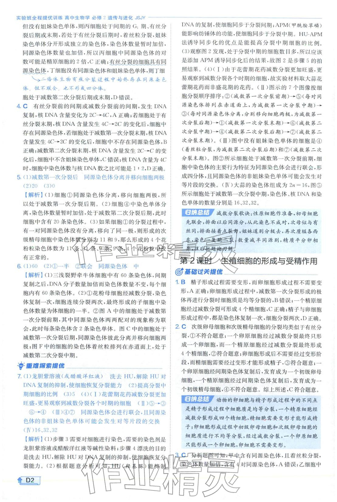 2026年實(shí)驗(yàn)班提優(yōu)訓(xùn)練高中生物必修第二冊(cè)蘇教版&nbsp;第2頁