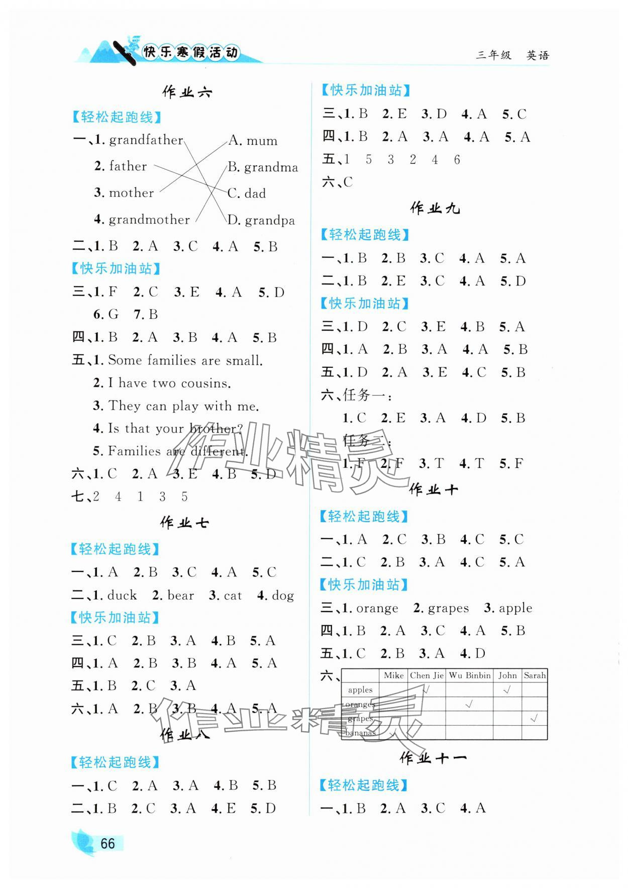 2025年快乐寒假活动三年级英语人教版 第2页