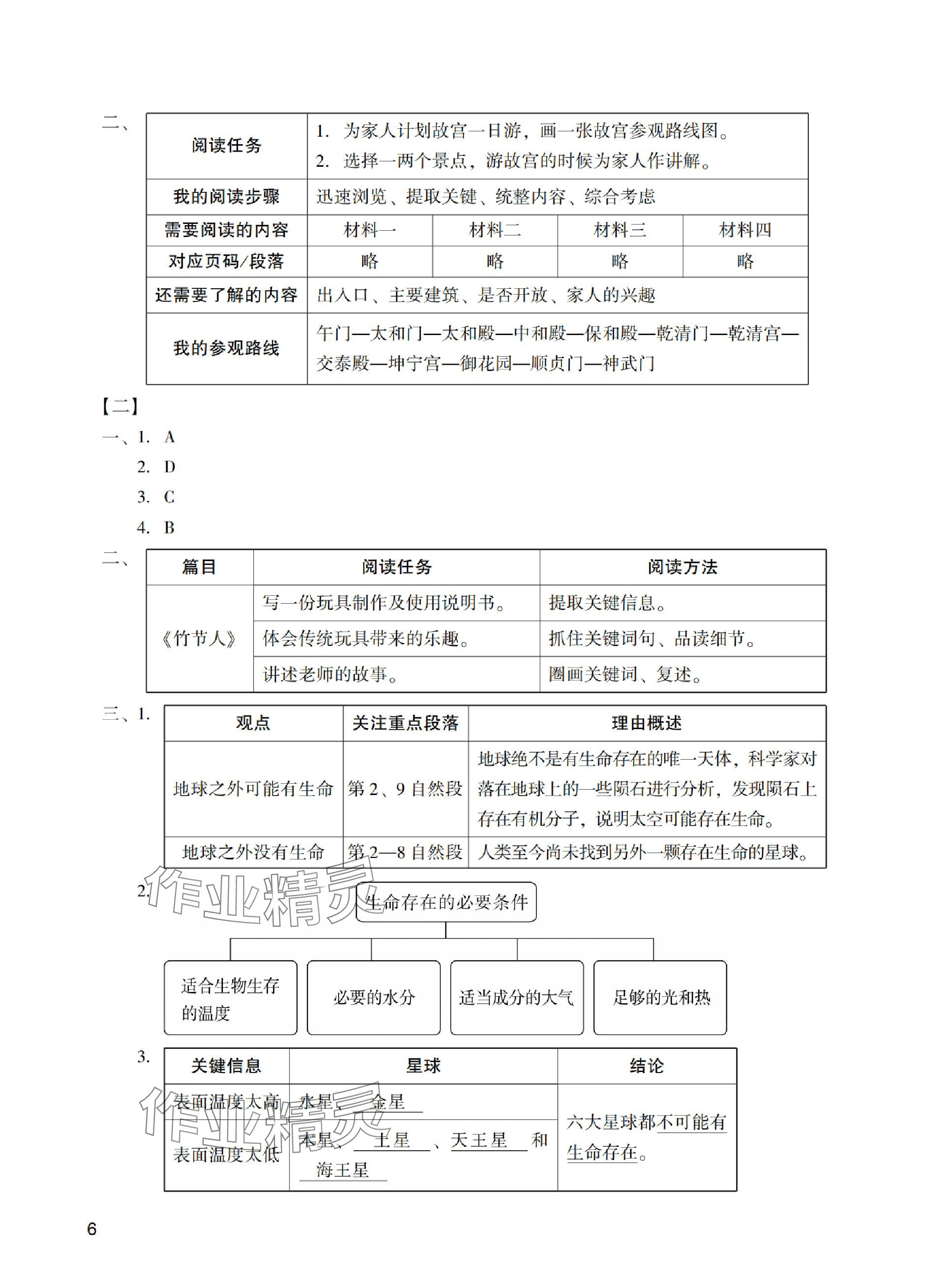 2023年陽光學(xué)業(yè)評價六年級語文上冊人教版 參考答案第6頁