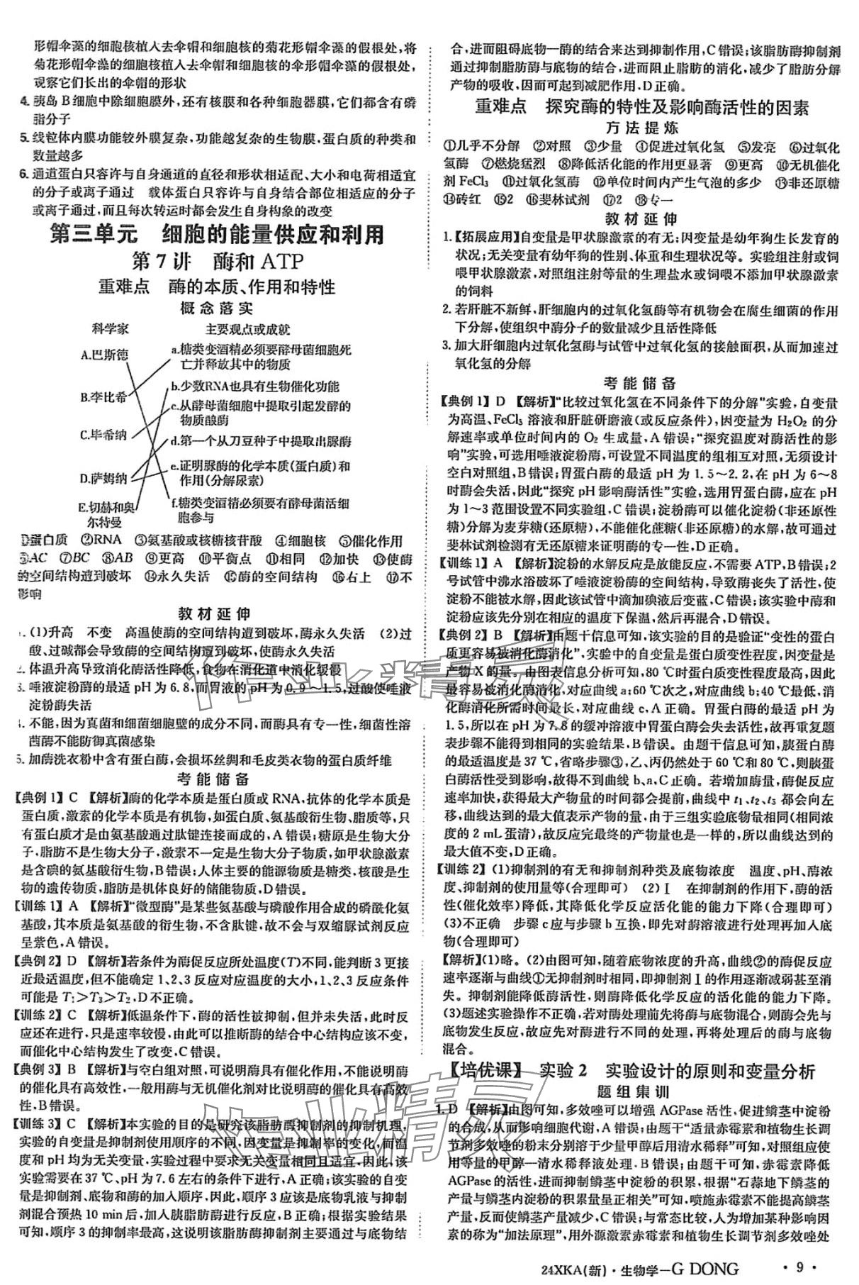 2024年金太阳教育金太阳考案高中生物通用版 第10页