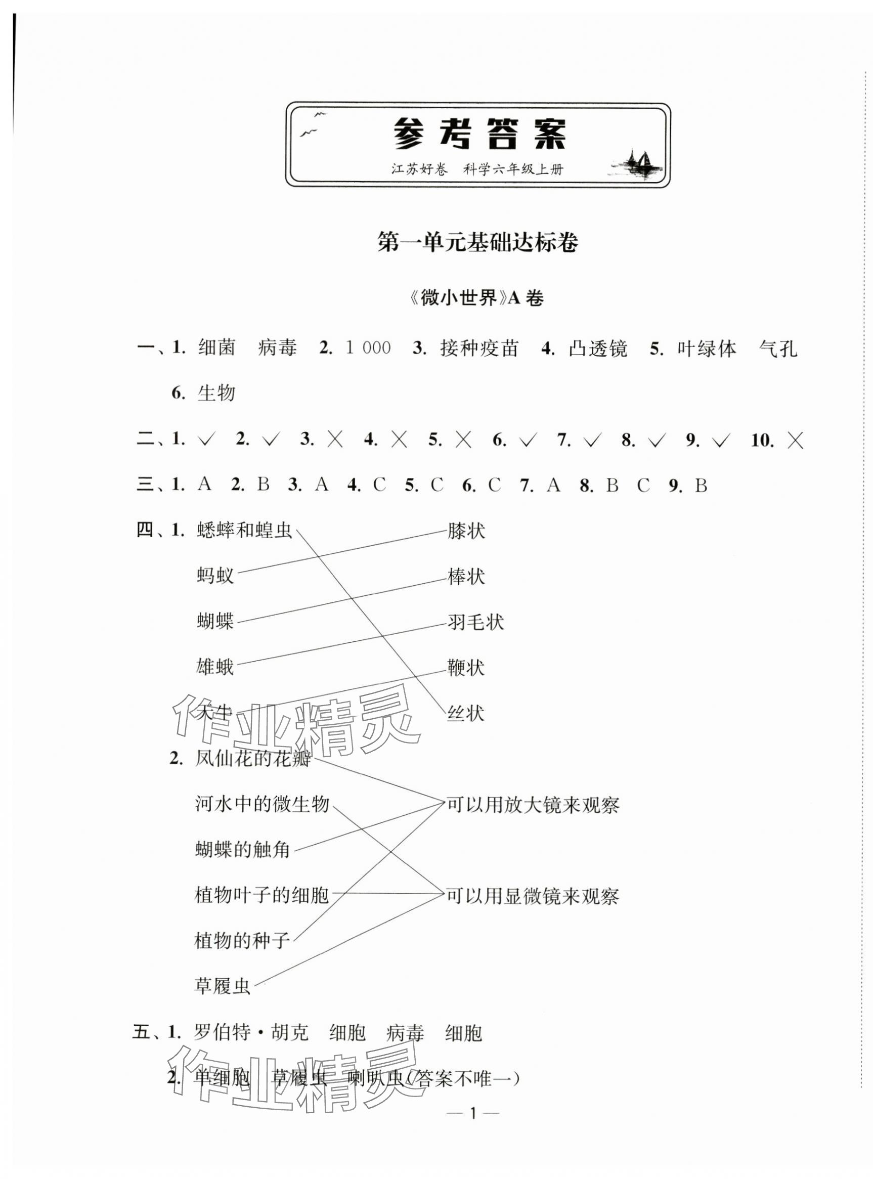 2024年江蘇好卷六年級(jí)科學(xué)上冊(cè)教科版 第1頁(yè)