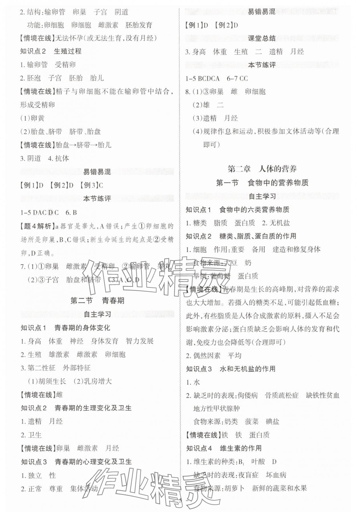 2025年同步沖刺七年級生物下冊人教版 第5頁