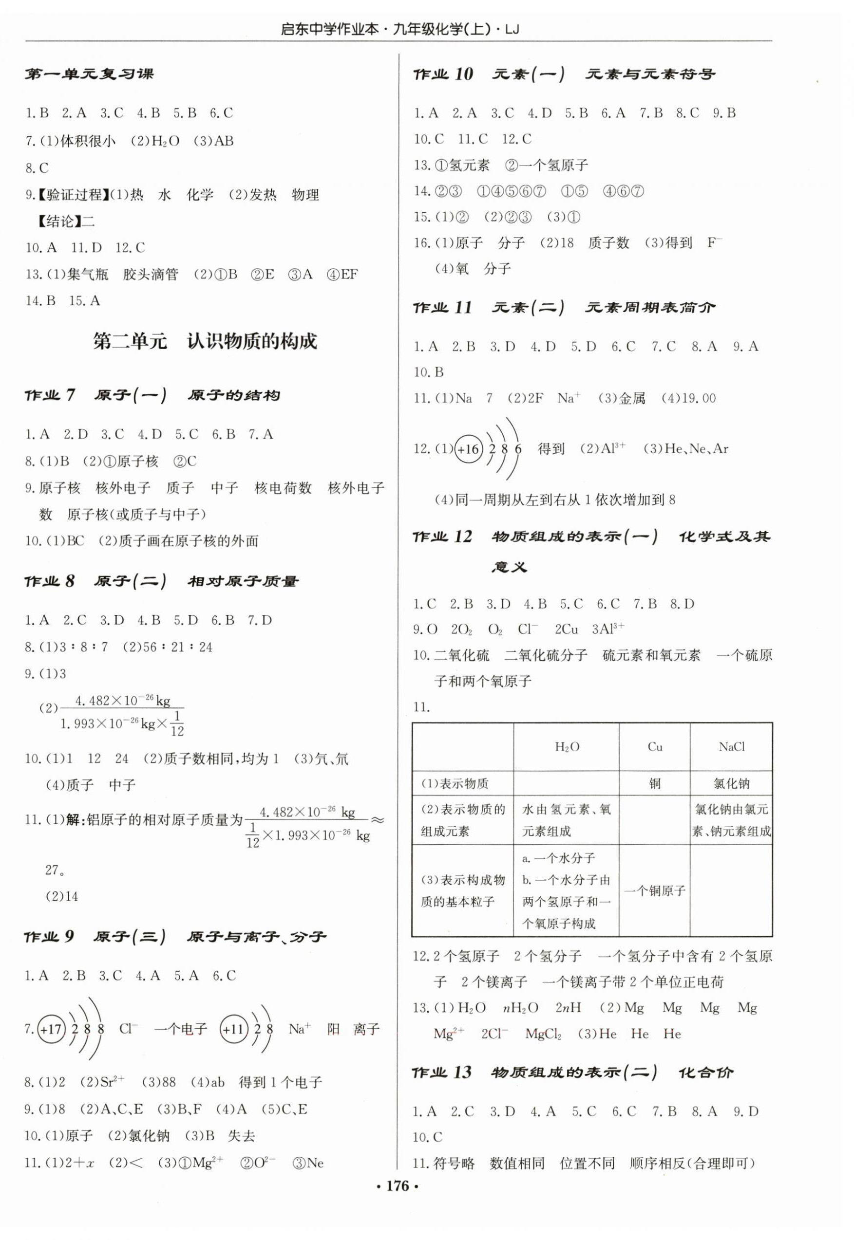 2026年启东中学作业本九年级化学上册鲁教版宿迁专版&nbsp;第2页
