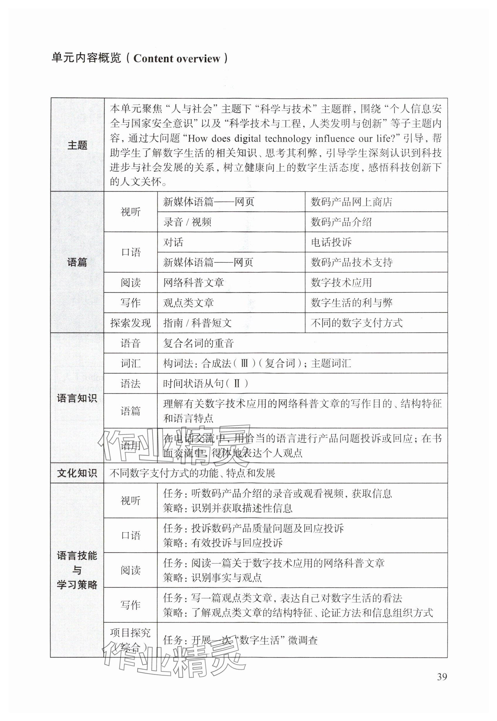 2025年教材课本八年级英语上册沪教版54制&nbsp;参考答案第39页