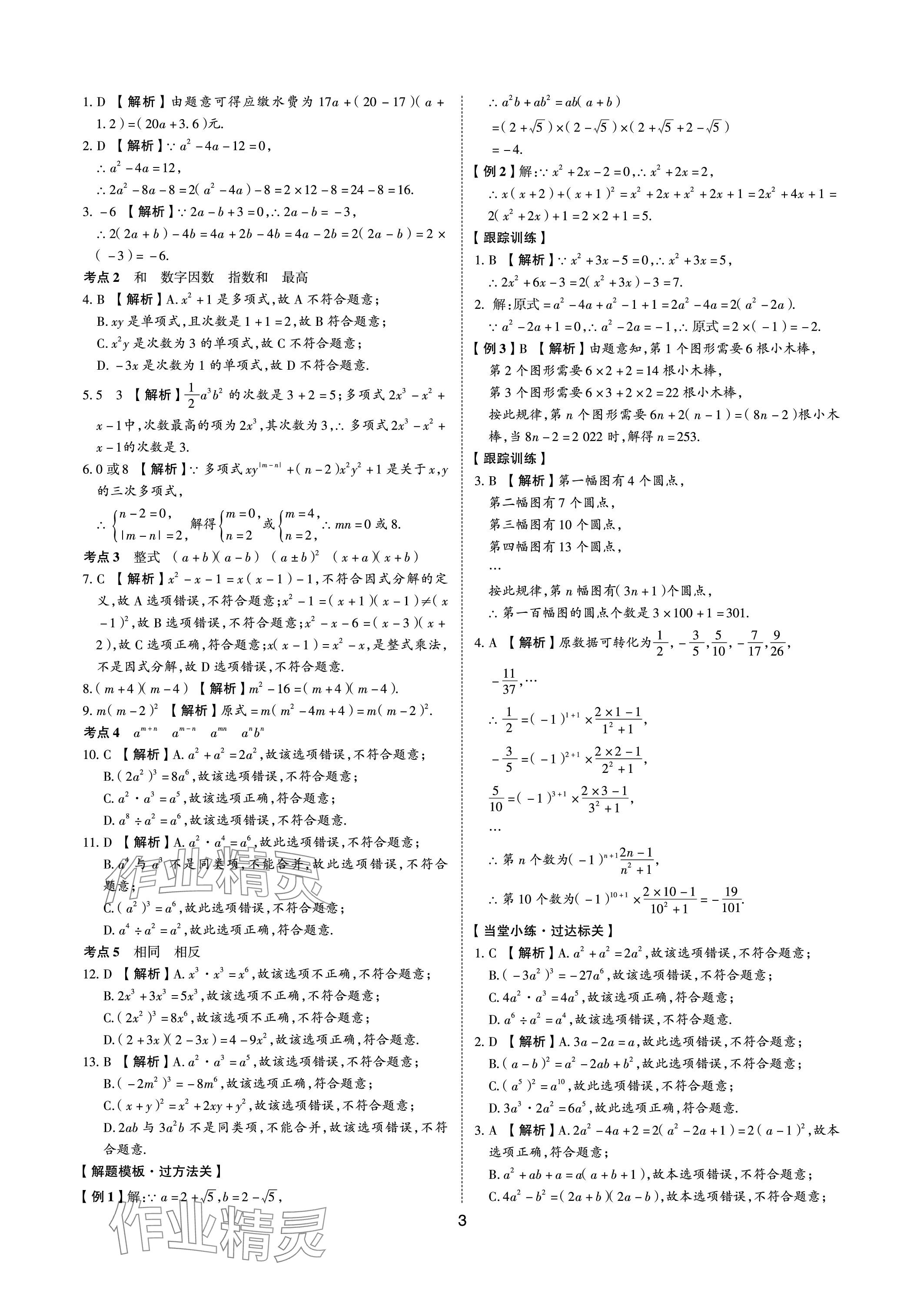 2024年中考狀元數(shù)學(xué)山東專版 參考答案第2頁