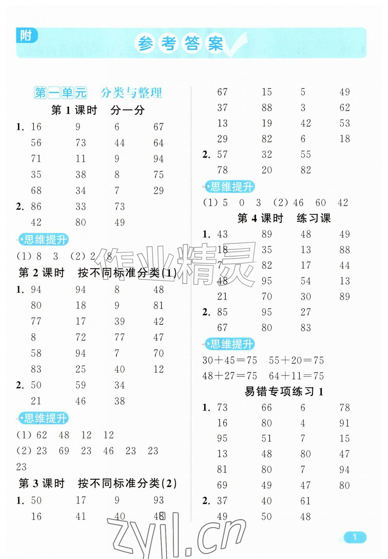 2026年亮点给力计算天天练二年级数学上册人教版&nbsp;第1页