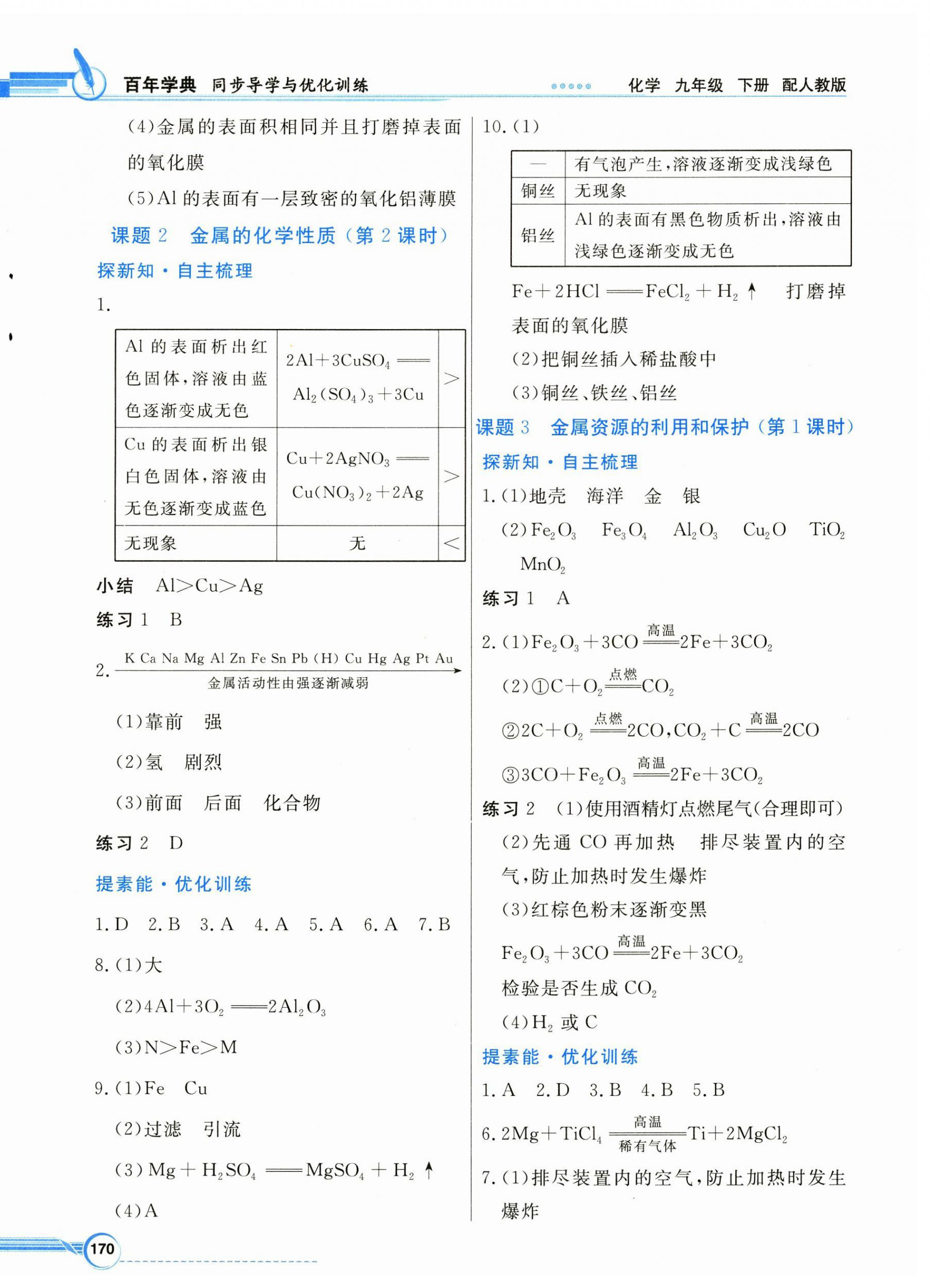 2025年同步導(dǎo)學(xué)與優(yōu)化訓(xùn)練九年級(jí)化學(xué)下冊(cè)人教版 第2頁