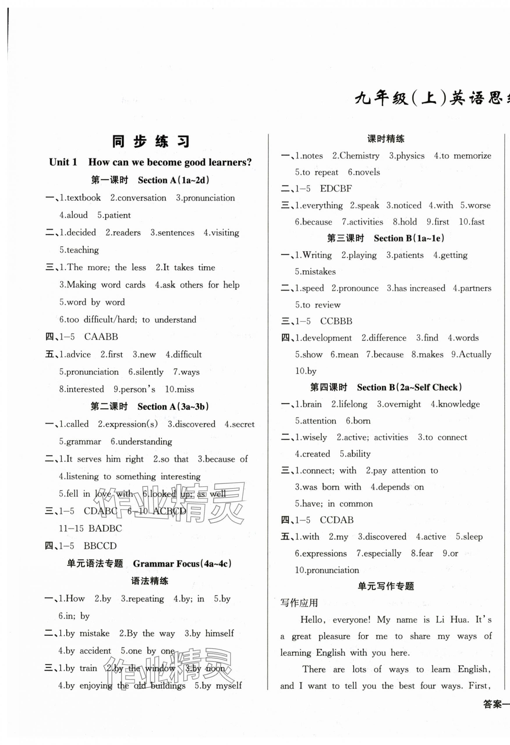 2025年思維新觀察九年級英語全一冊人教版 第1頁