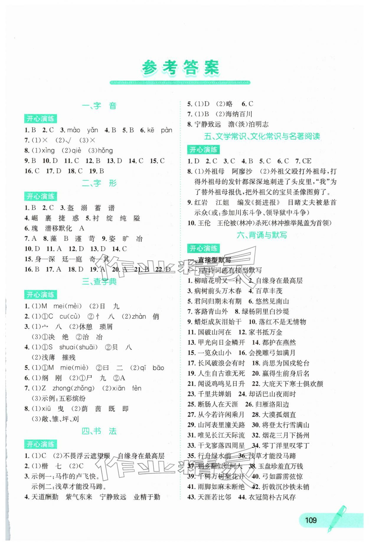 2026年寒假天地河北少年儿童出版社九年级语文&nbsp;第1页