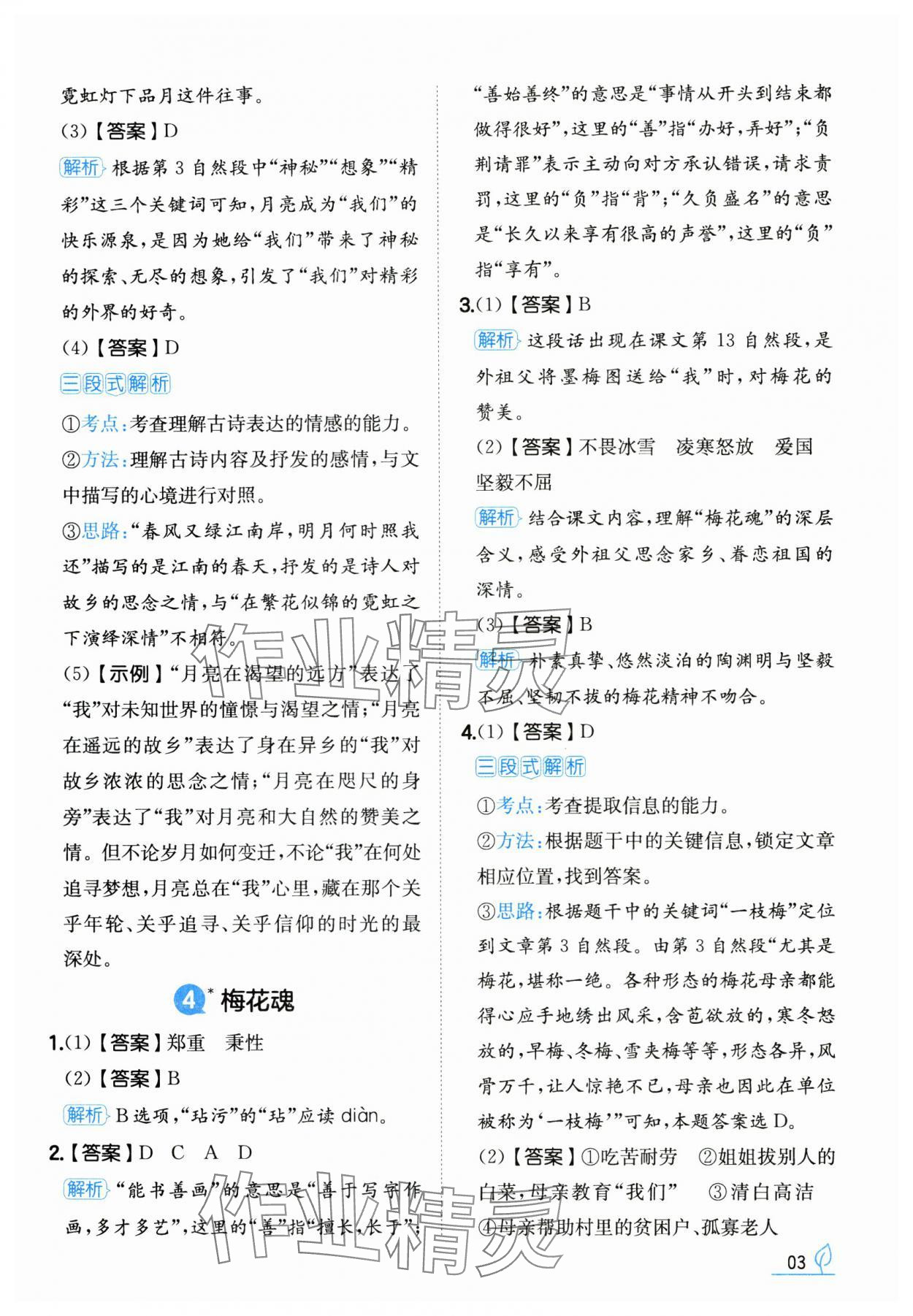 2025年一本同步訓練五年級語文下冊人教版福建專版 第3頁