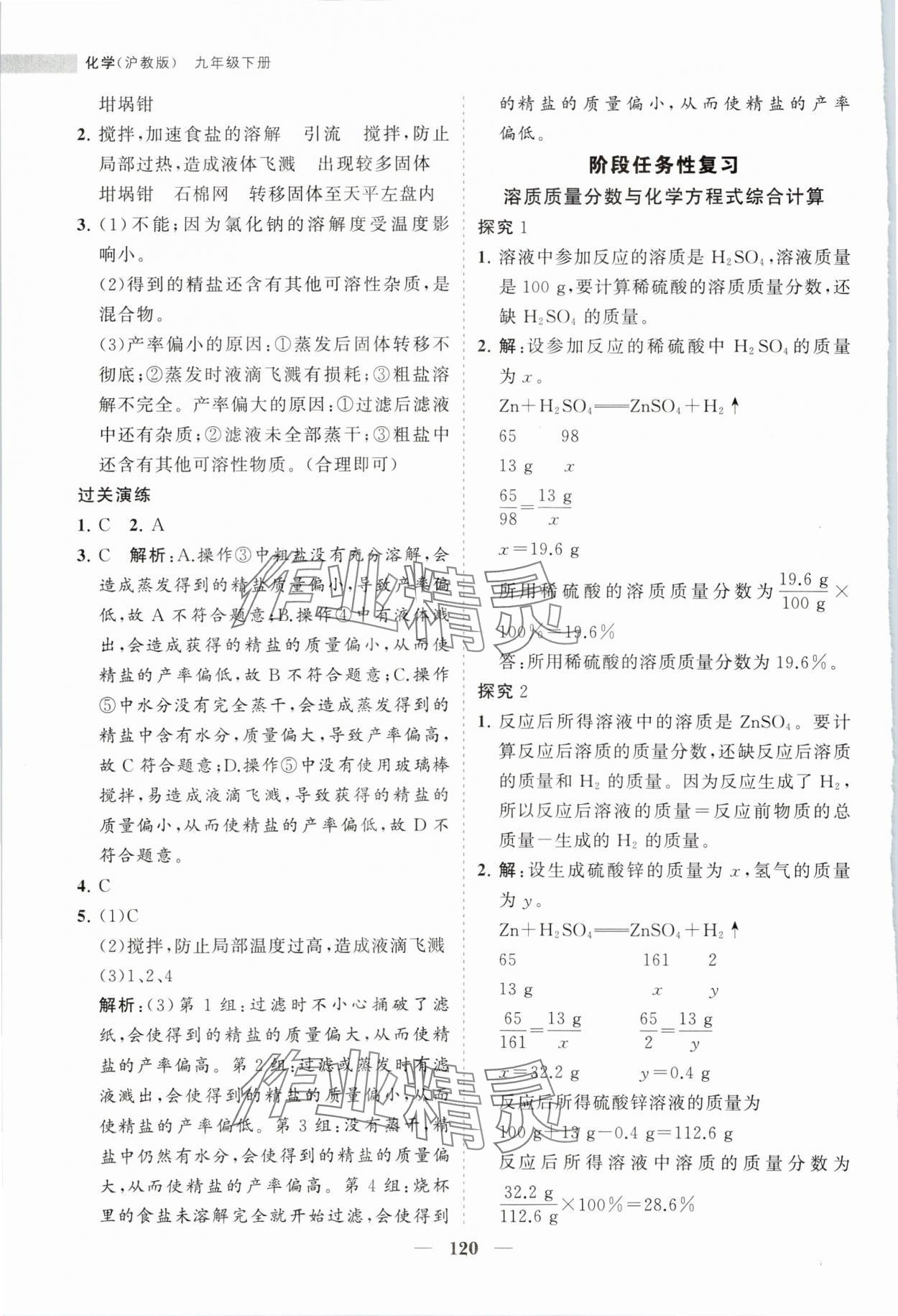 2024年新課程同步練習(xí)冊(cè)九年級(jí)化學(xué)下冊(cè)滬教版 第10頁(yè)