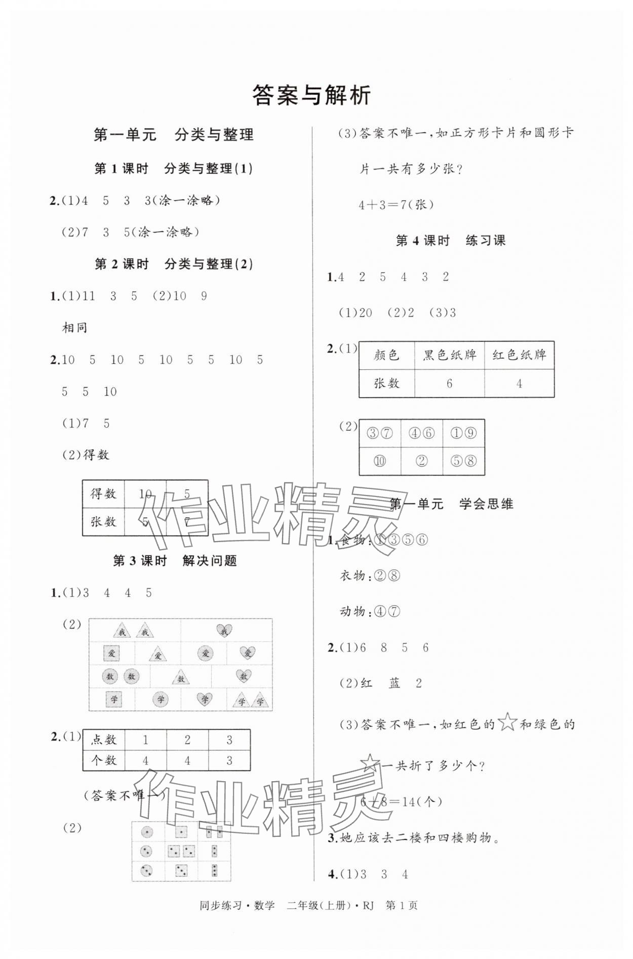 2025年鼎尖同步练习二年级数学上册人教版 第1页