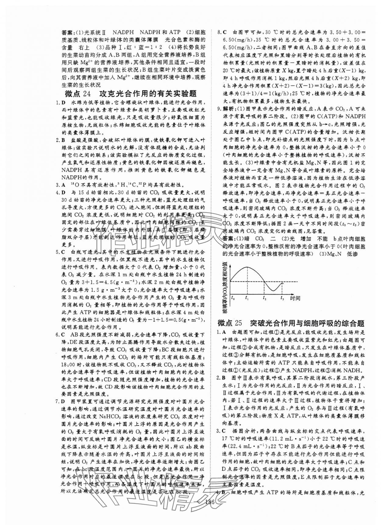 2024年高中總復習微點小練習高中生物 參考答案第15頁