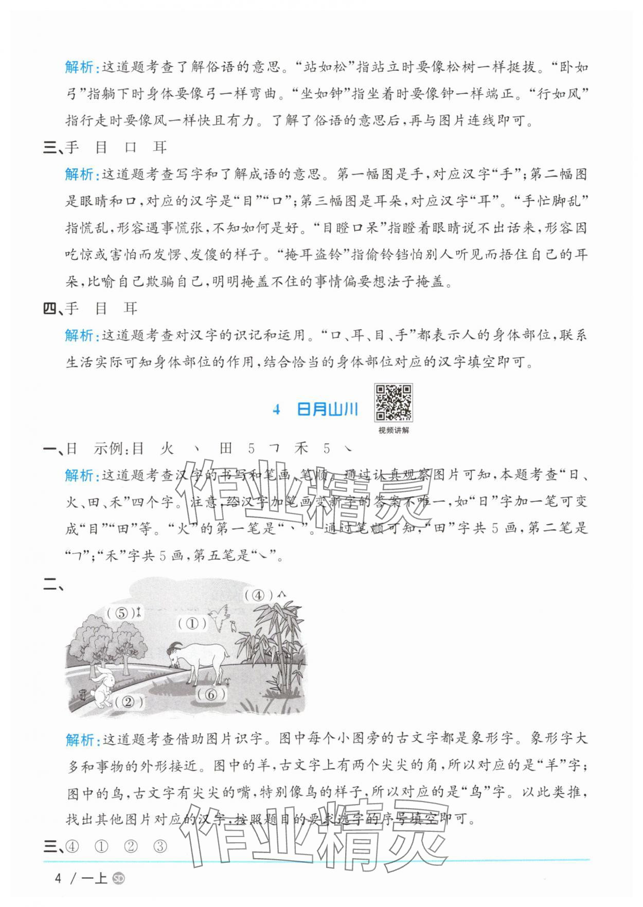 2025年陽(yáng)光同學(xué)課時(shí)優(yōu)化作業(yè)一年級(jí)語(yǔ)文上冊(cè)人教版菏澤專版 第4頁(yè)