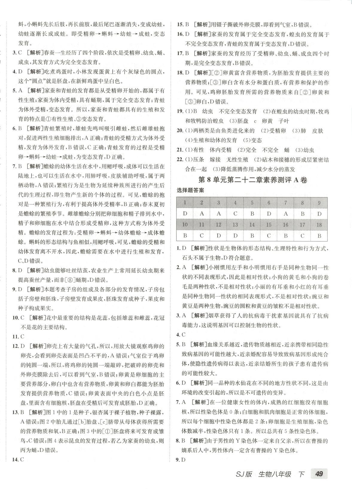 2025年海淀单元测试AB卷八年级生物下册苏教版 第2页