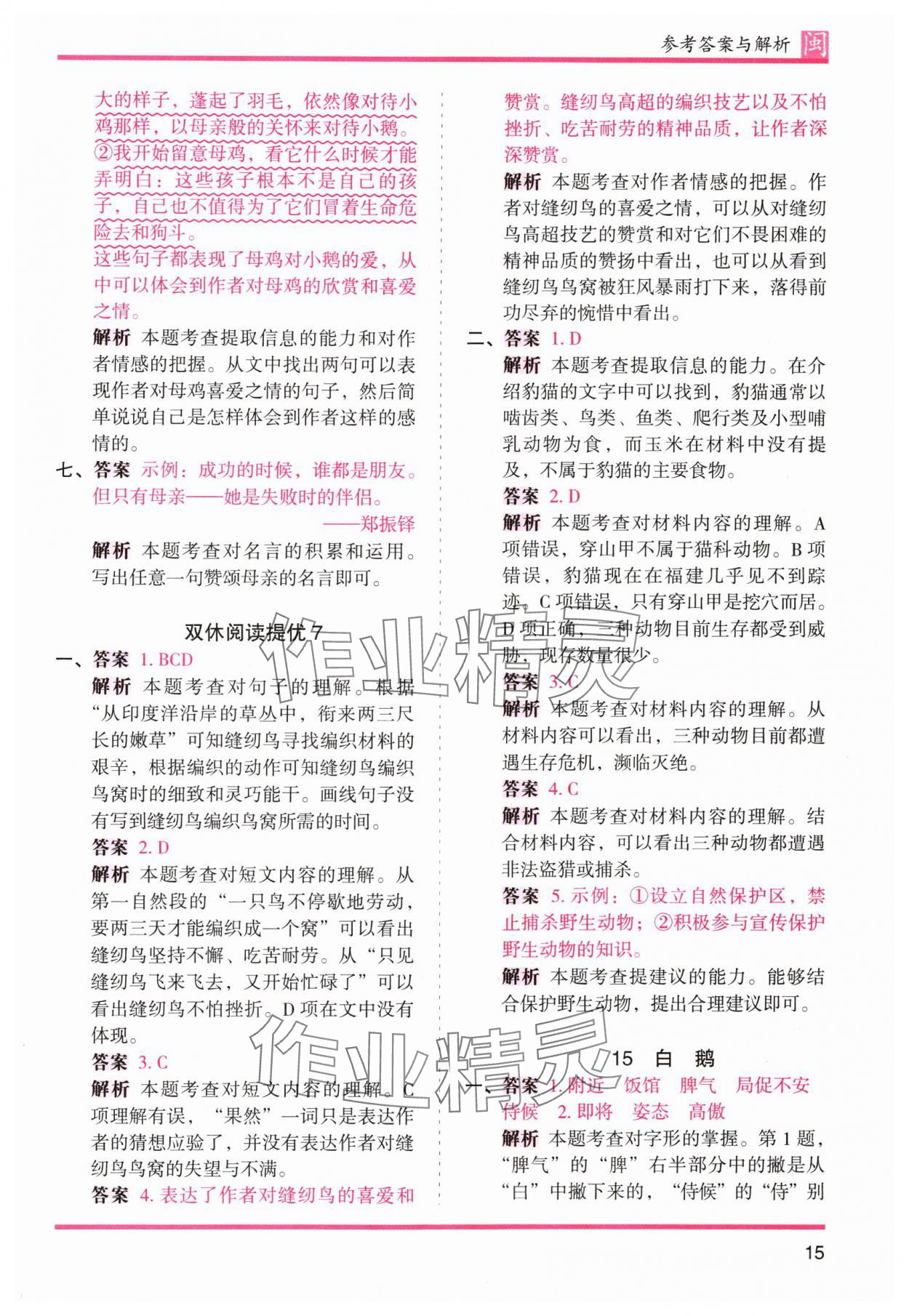 2024年木頭馬分層課課練四年級(jí)語(yǔ)文下冊(cè)人教版福建專版 第15頁(yè)