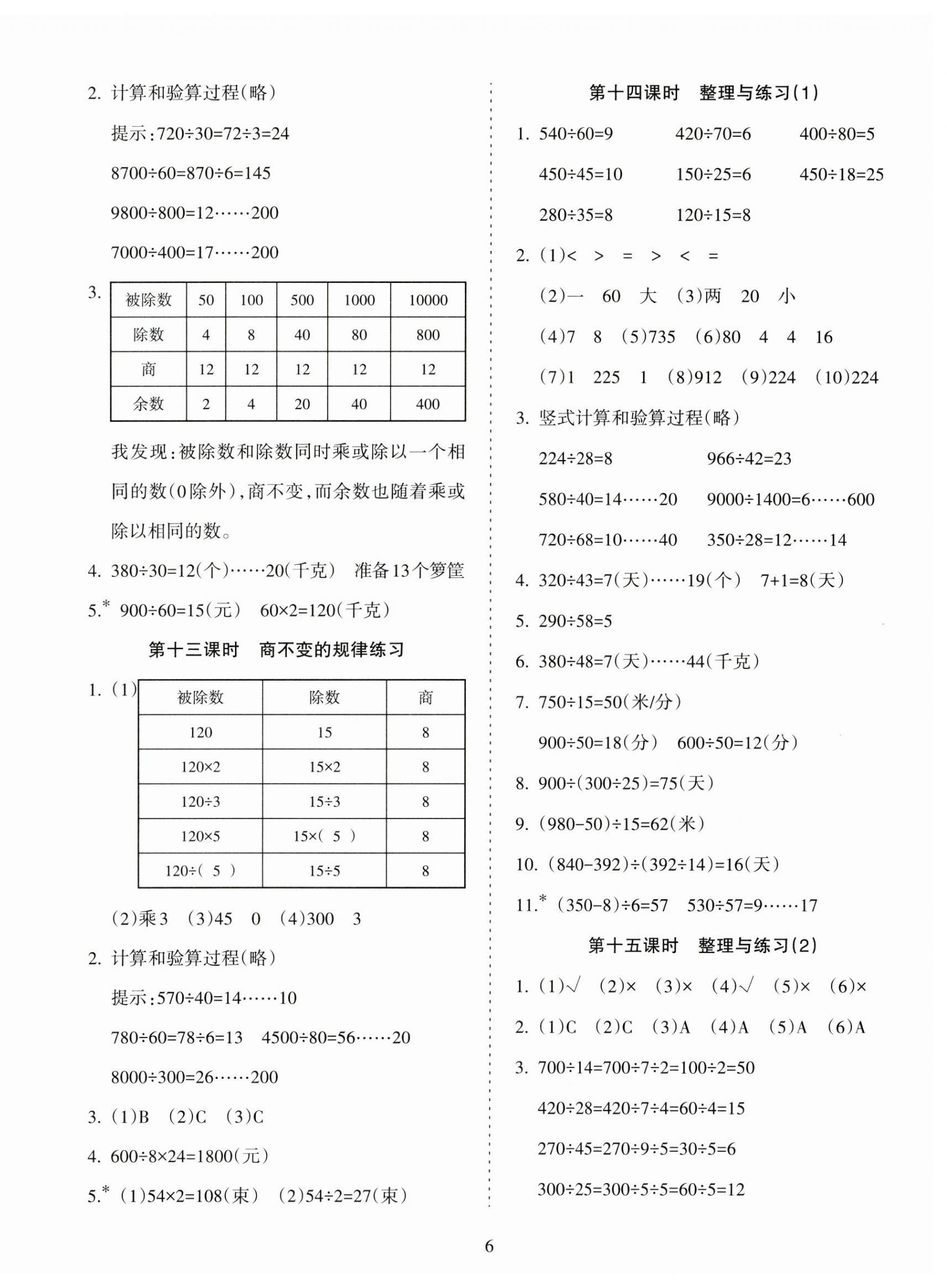 2024年金椰風(fēng)新課程同步練四年級數(shù)學(xué)上冊蘇教版 第6頁