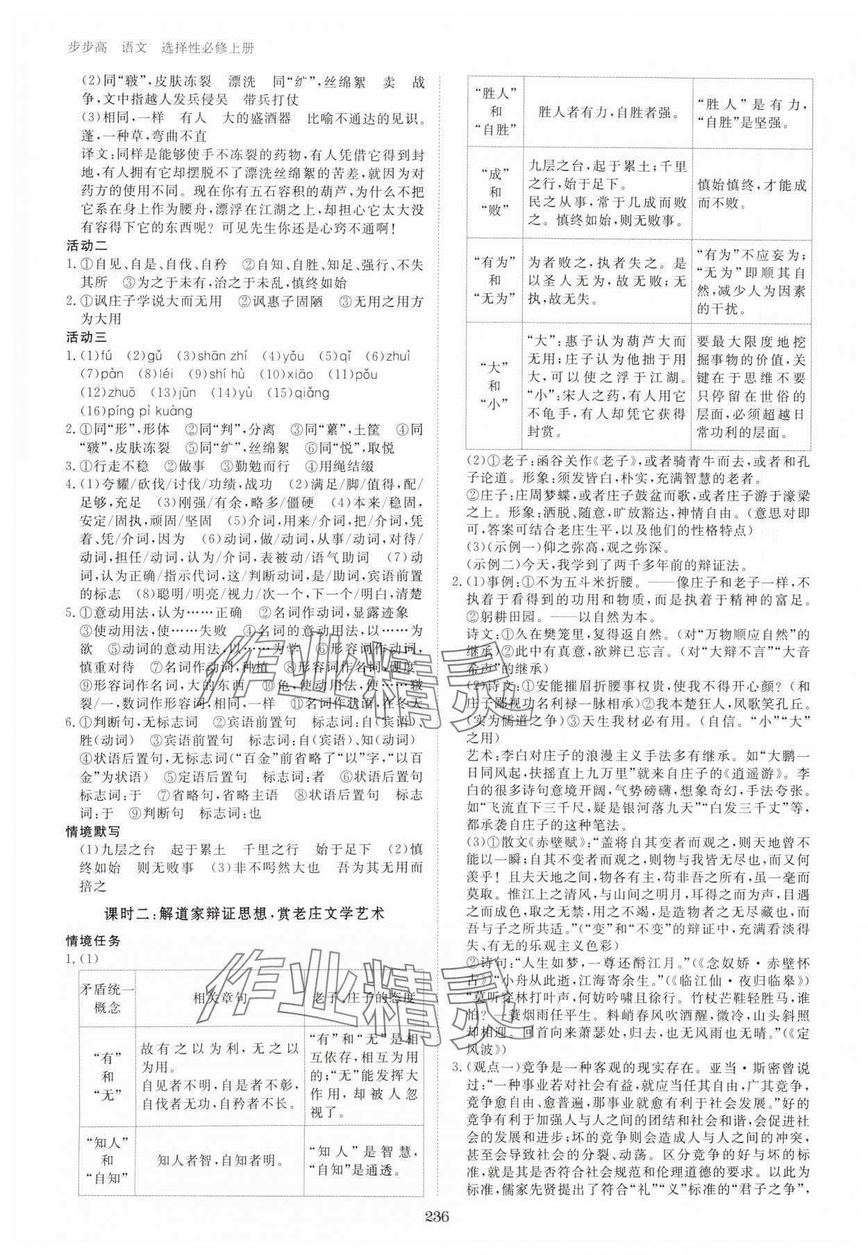 2023年步步高學(xué)習(xí)筆記高中語文選擇性必修上冊 參考答案第9頁