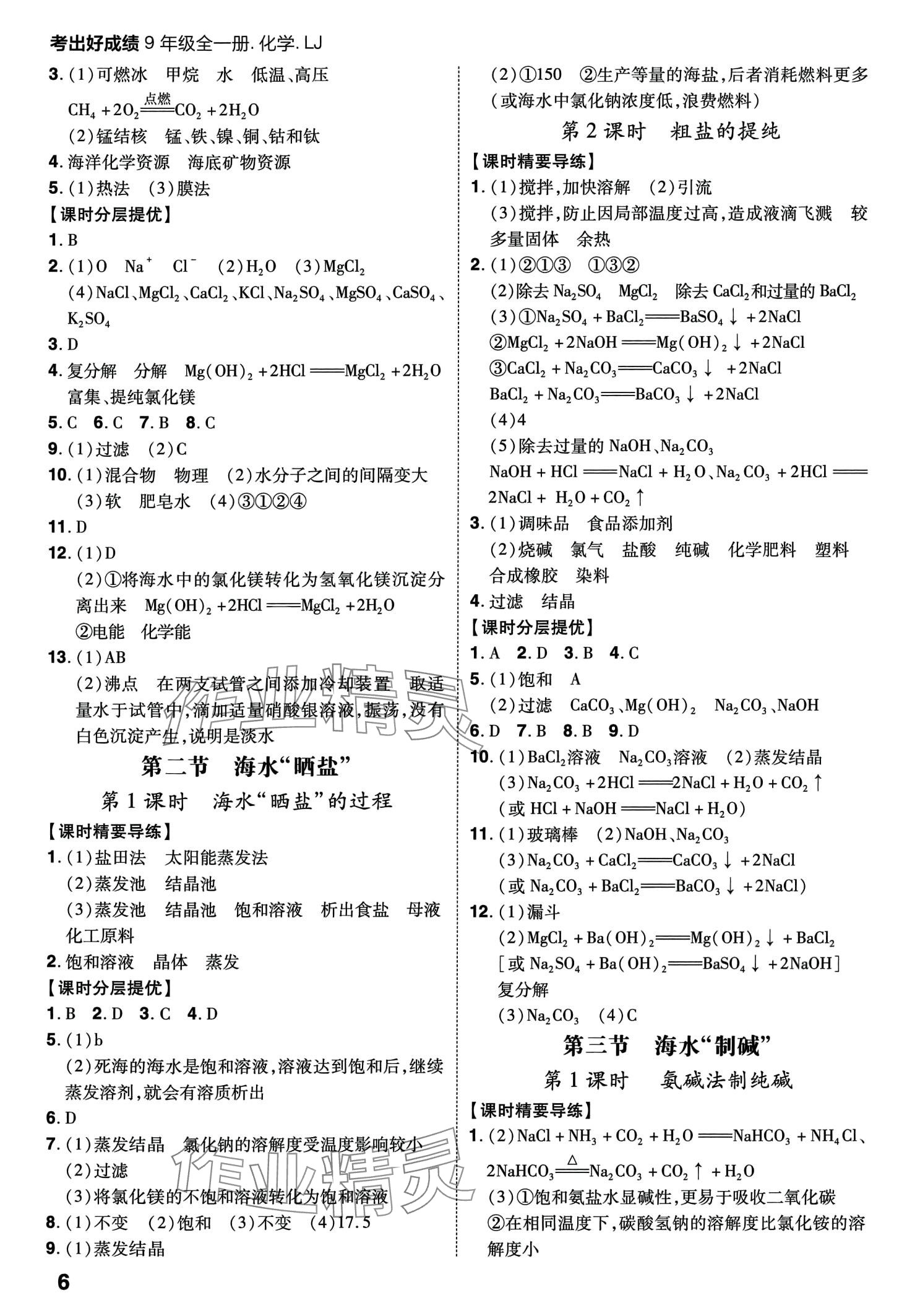 2024年考出好成績九年級(jí)化學(xué)全一冊(cè)魯教版 第6頁